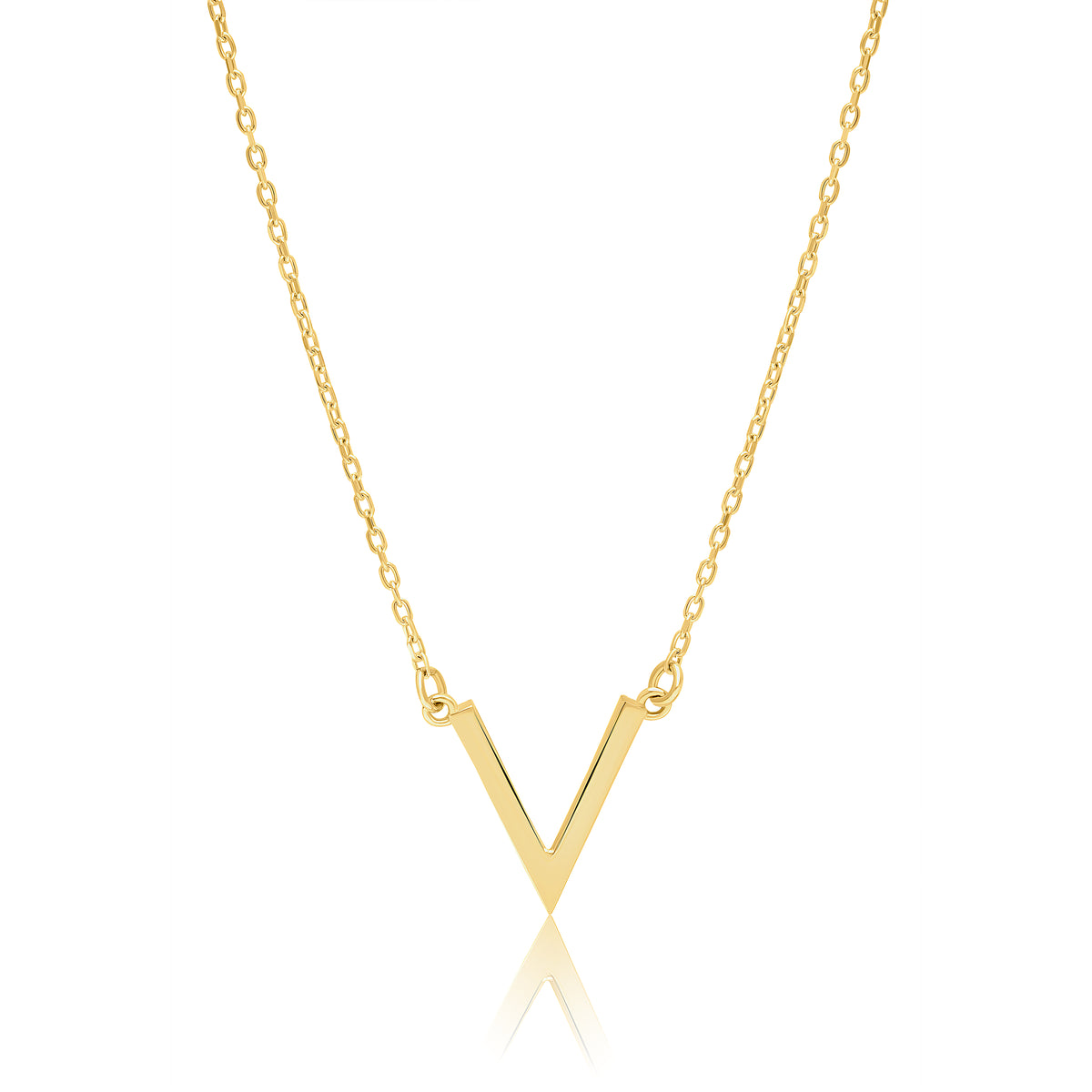 18K Pure Gold V Necklace Talagold