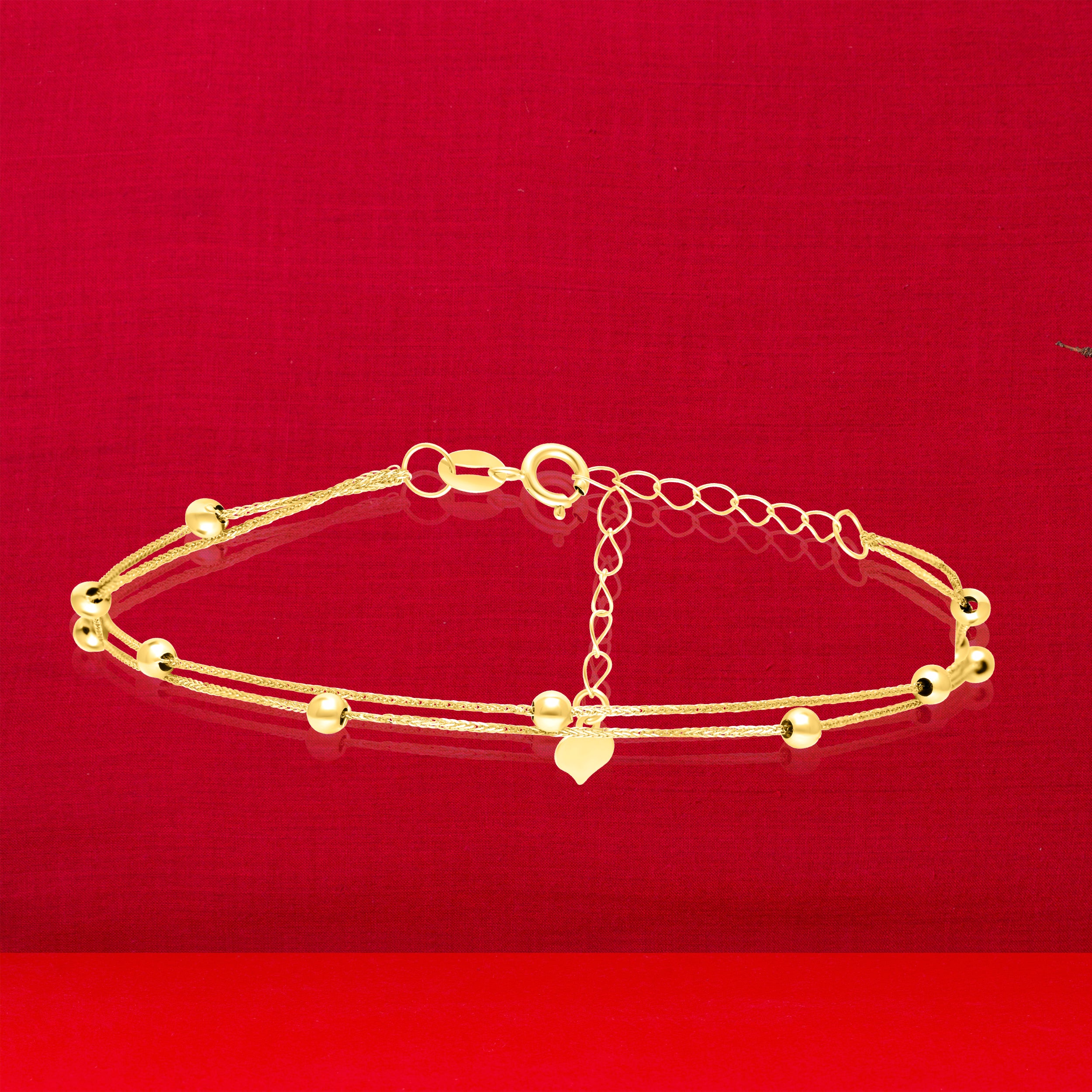 18K Pure Gold 2 Layer Seed Bracelet