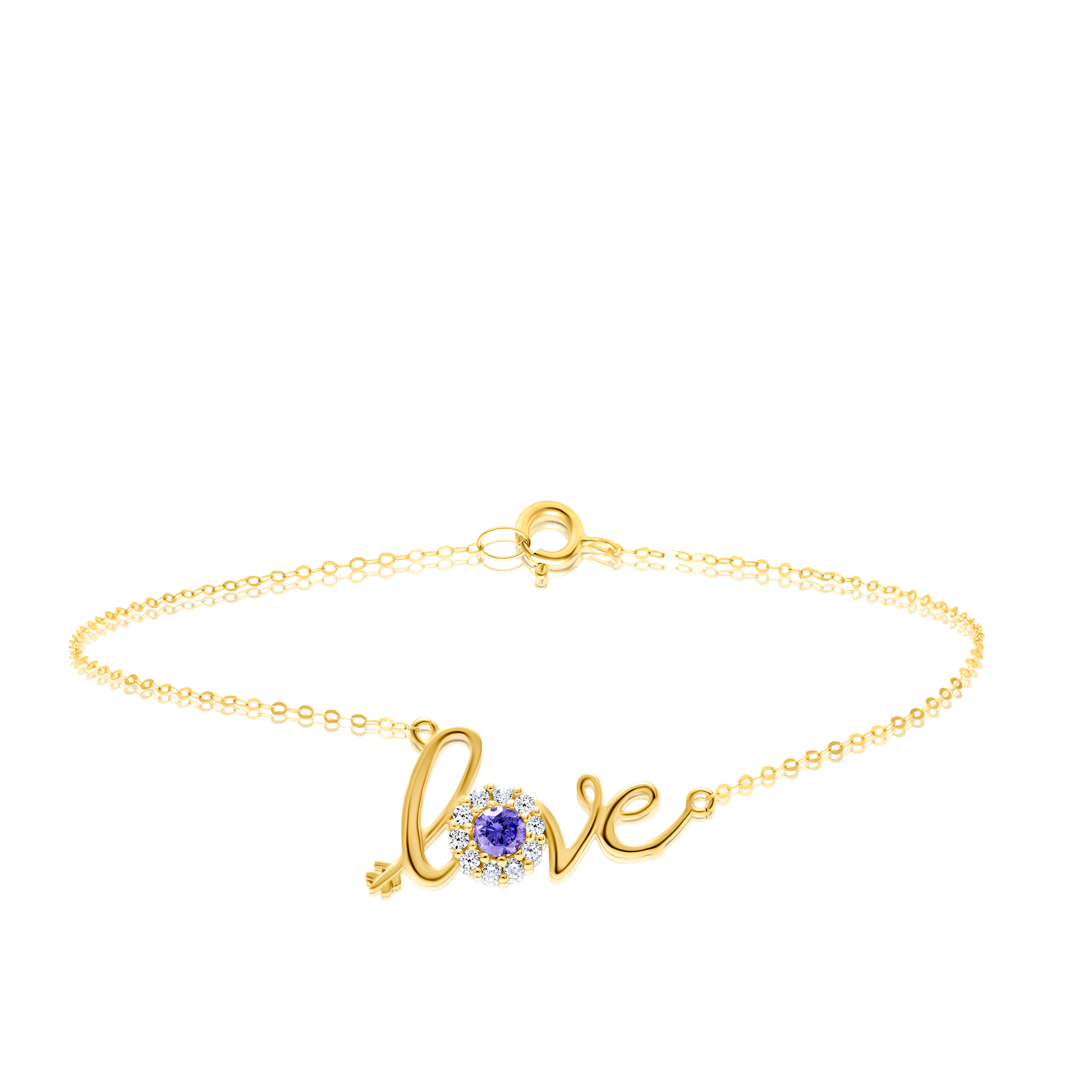 18K Pure Gold Love Velvet Stone Bracelet