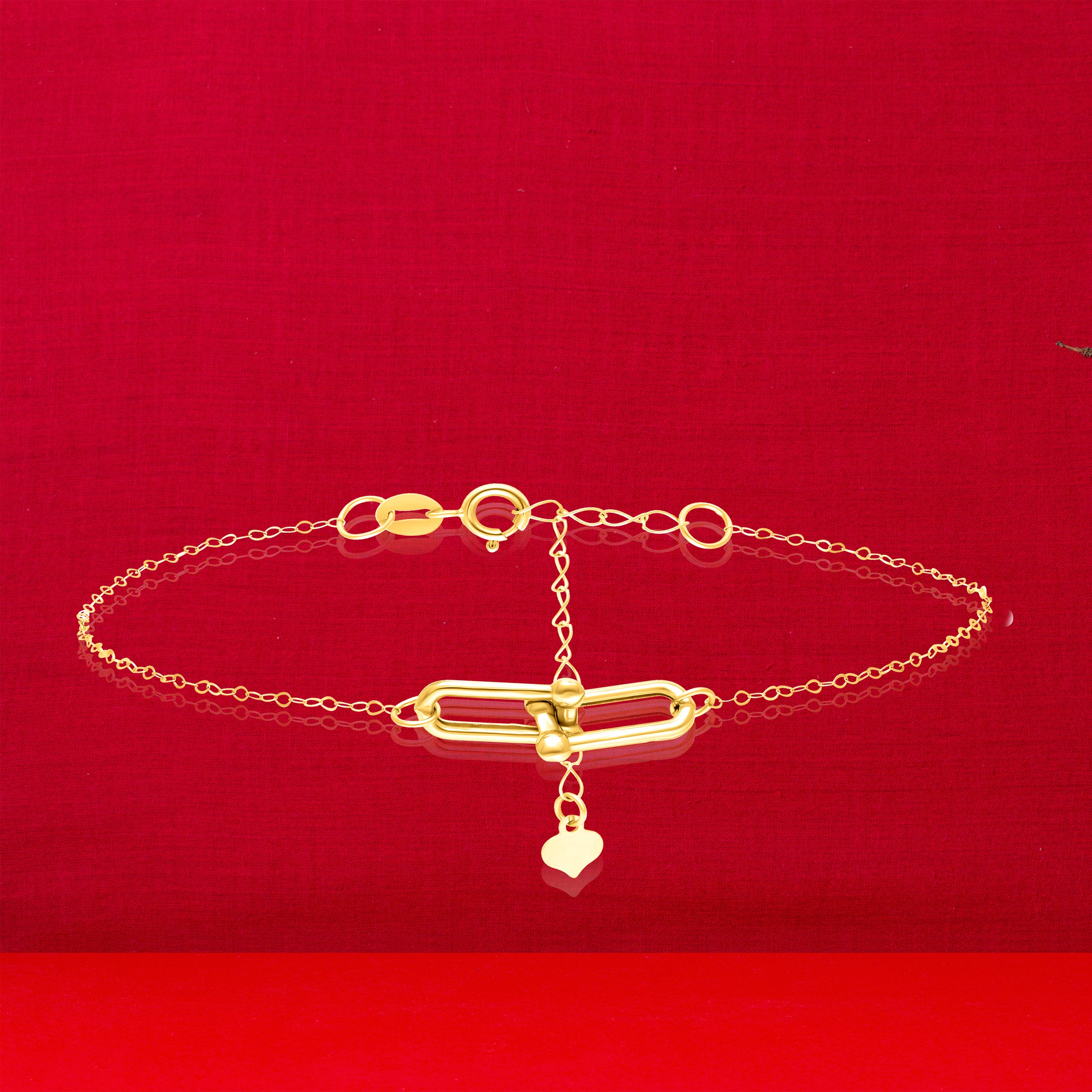 18K Pure Gold U-Linked Bracelet