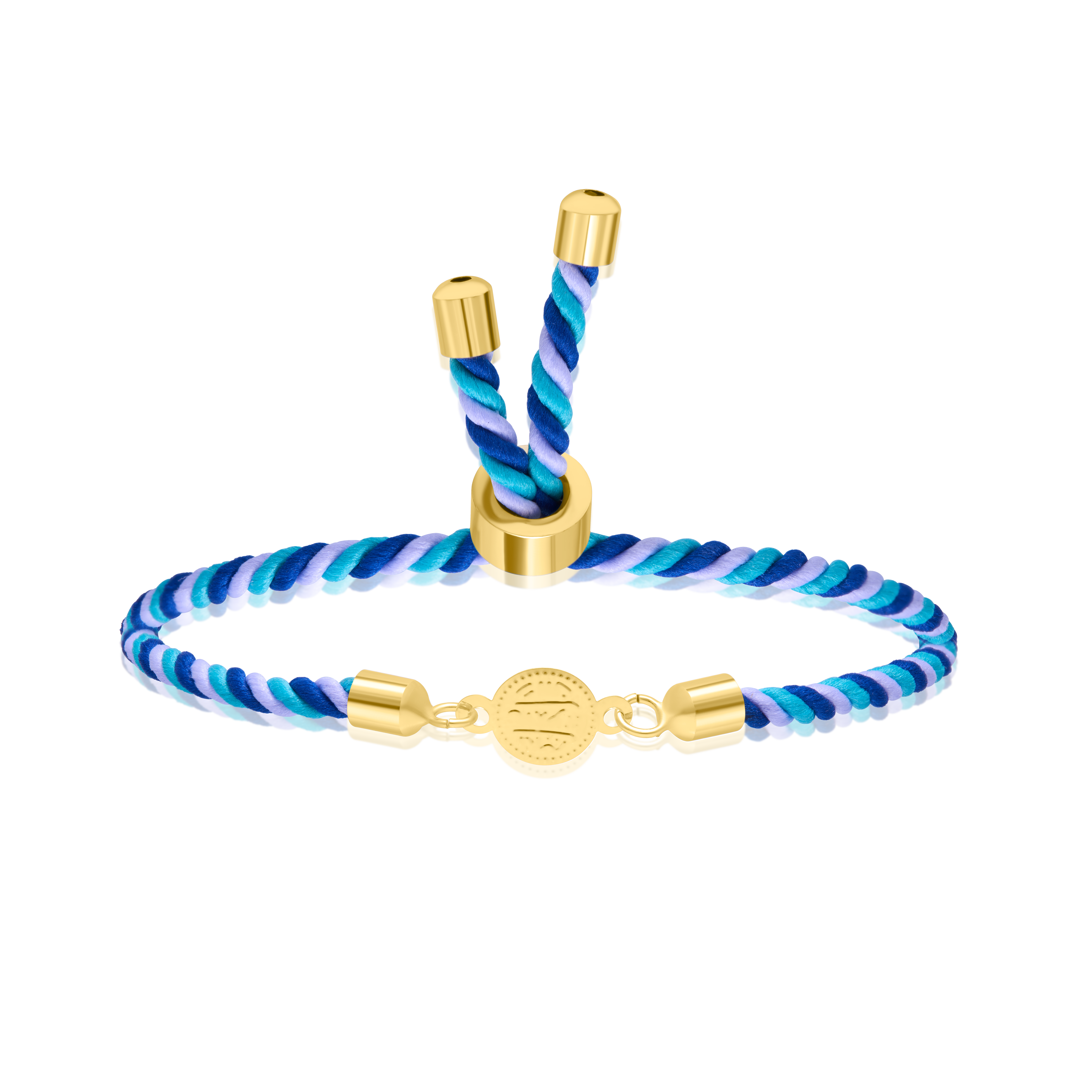 18K Pure Gold Multi Color Thread Coin Bracelet