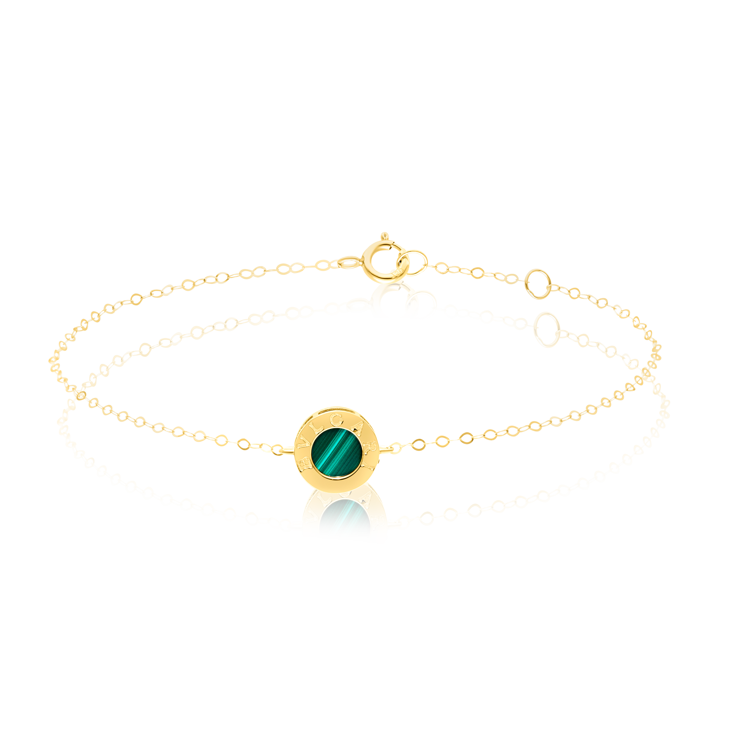 18K Pure Gold Green Round Jewelry Set Talagold