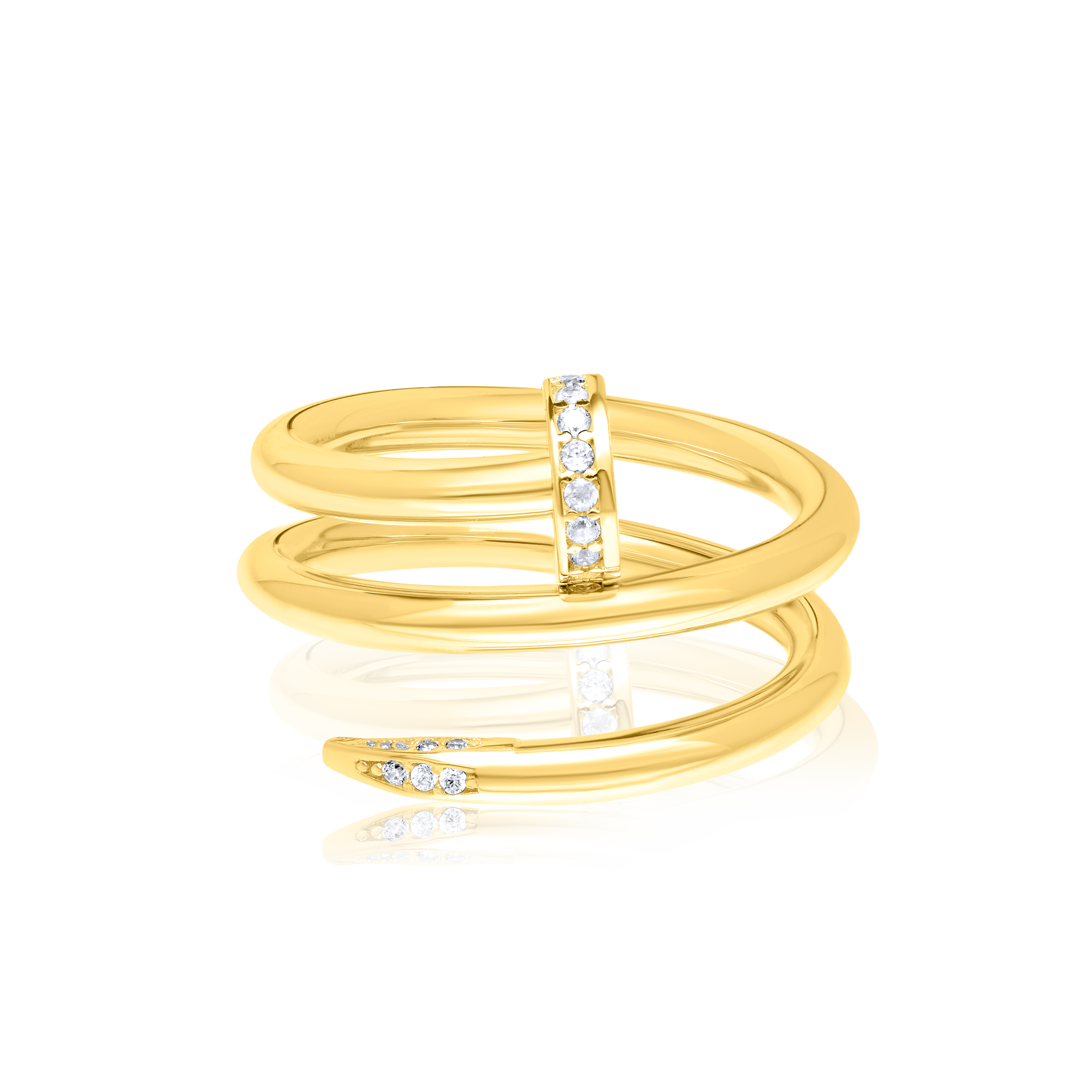 18K Pure Gold Twisted Nail Ring