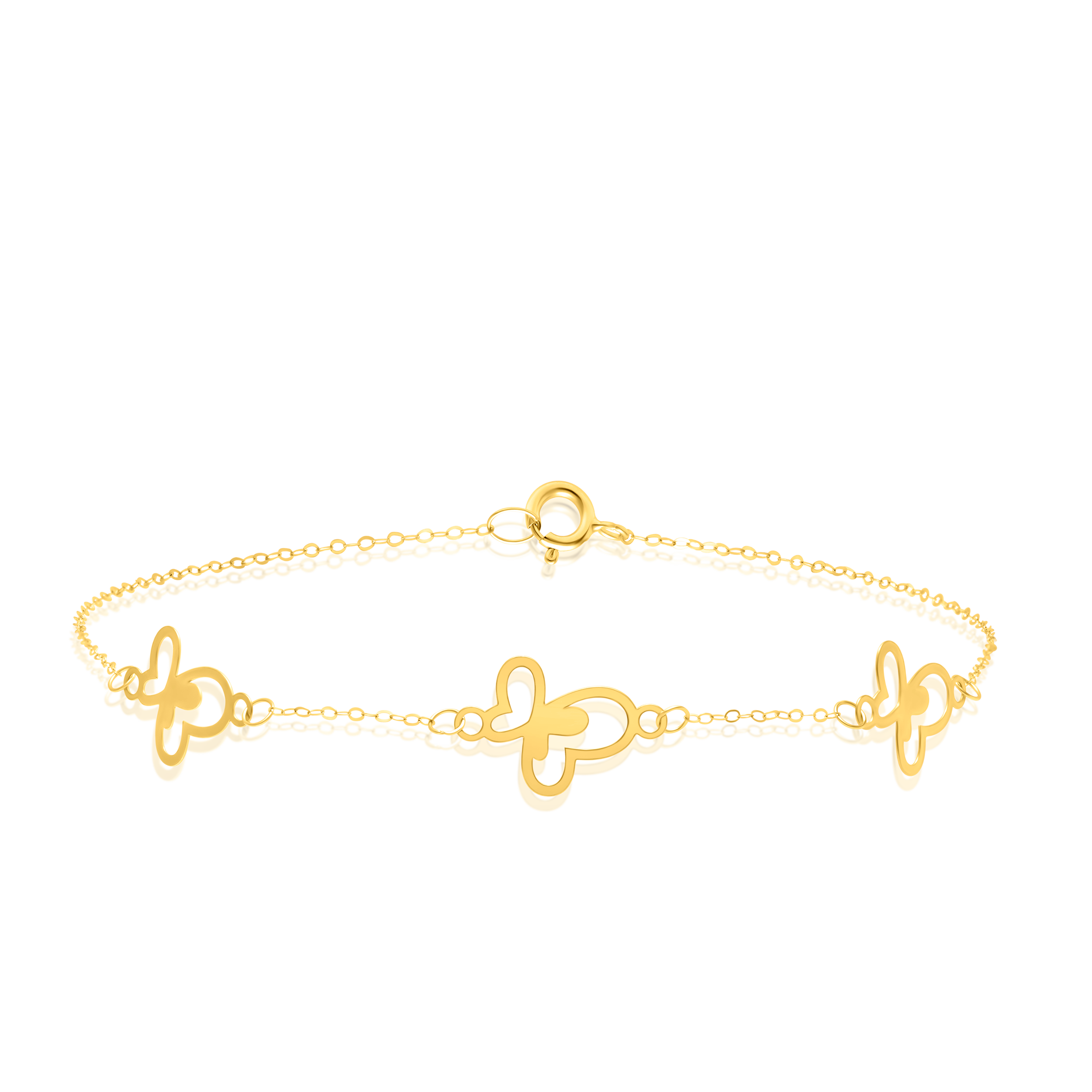 18K Pure Gold Fine Butterfly Bracelet