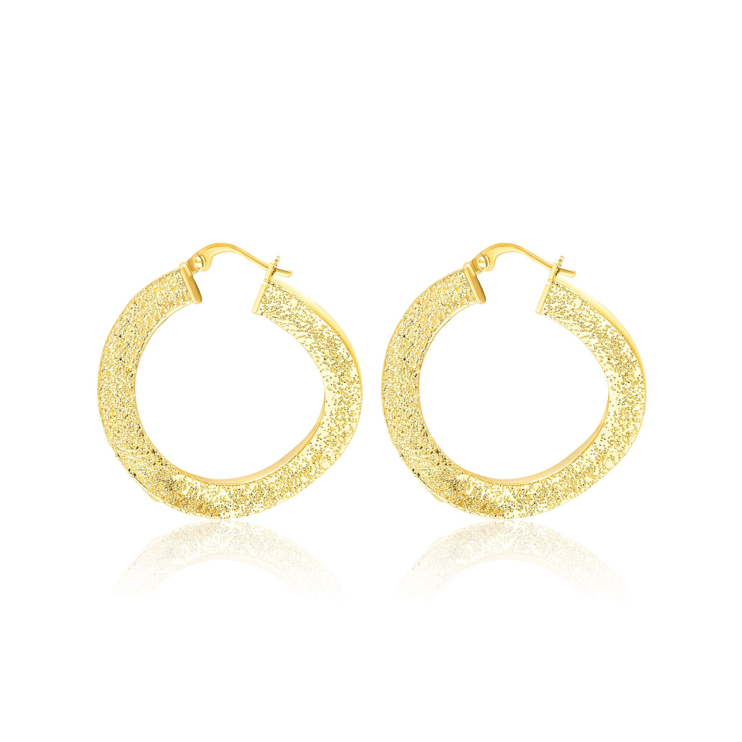 18K Pure Gold Twisted Round Jewelry Set Talagold