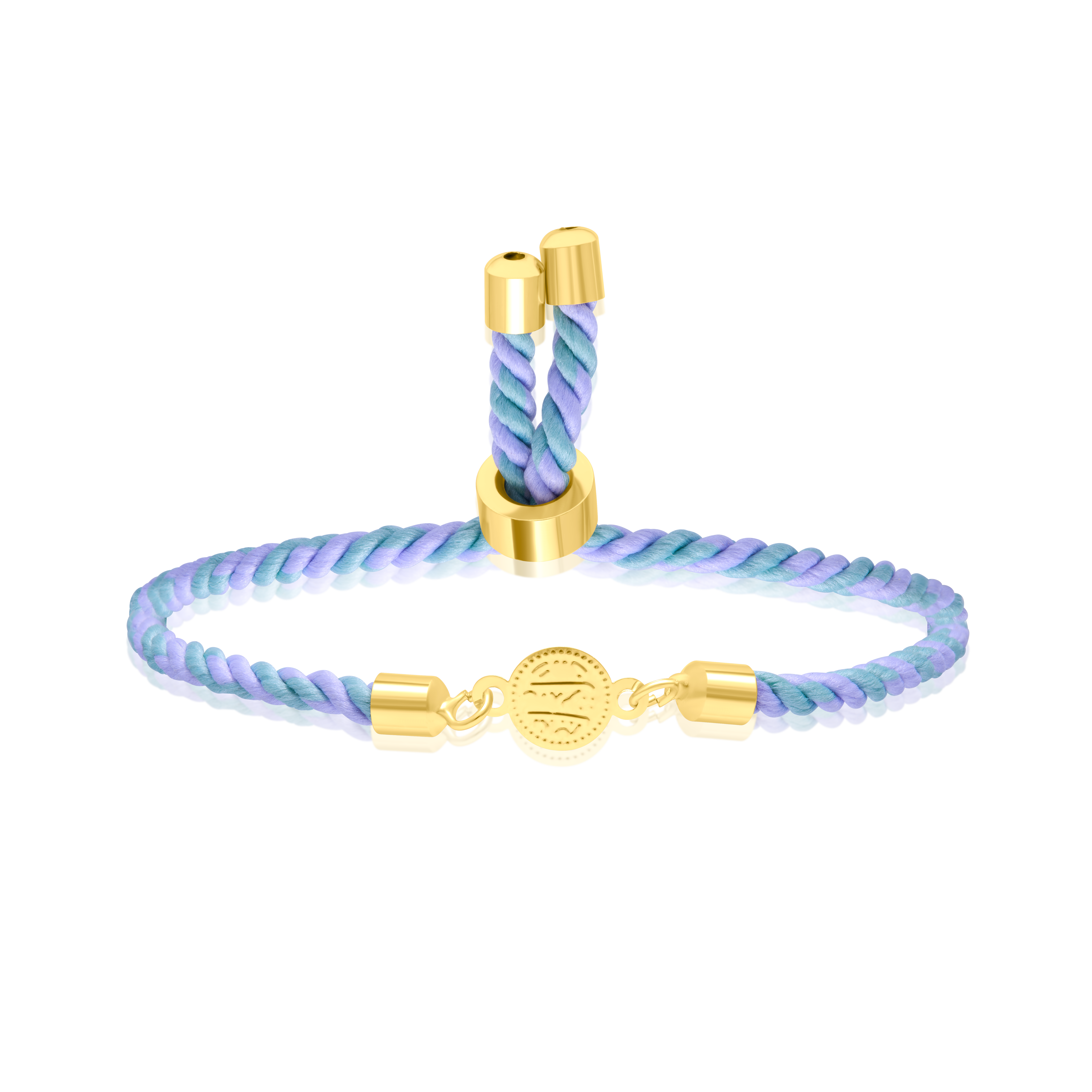 18K Pure Gold Multi Color Thread Coin Bracelet