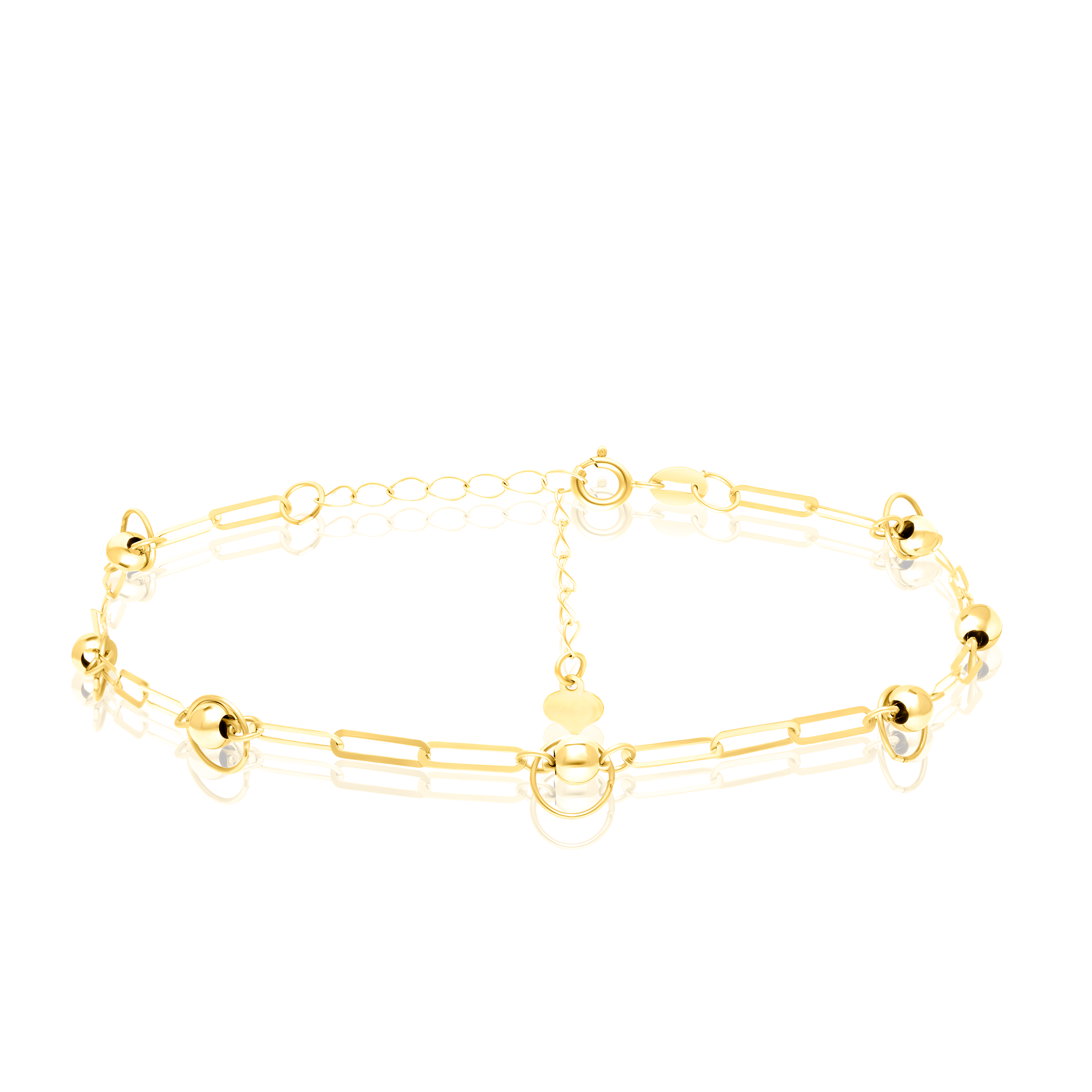 18K Pure Gold Linked Seed Bracelet