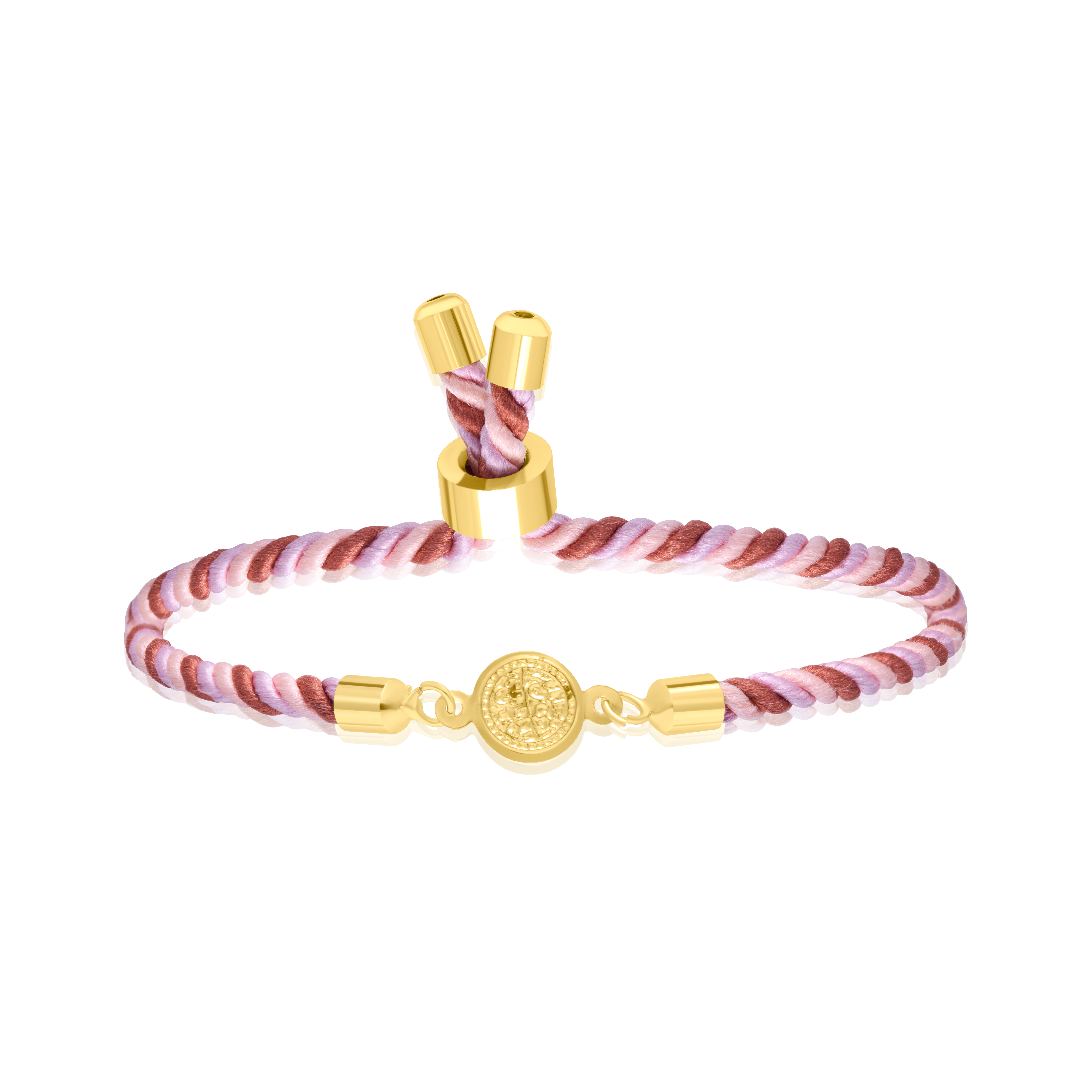18K Pure Gold Multi Color Thread Coin Bracelet