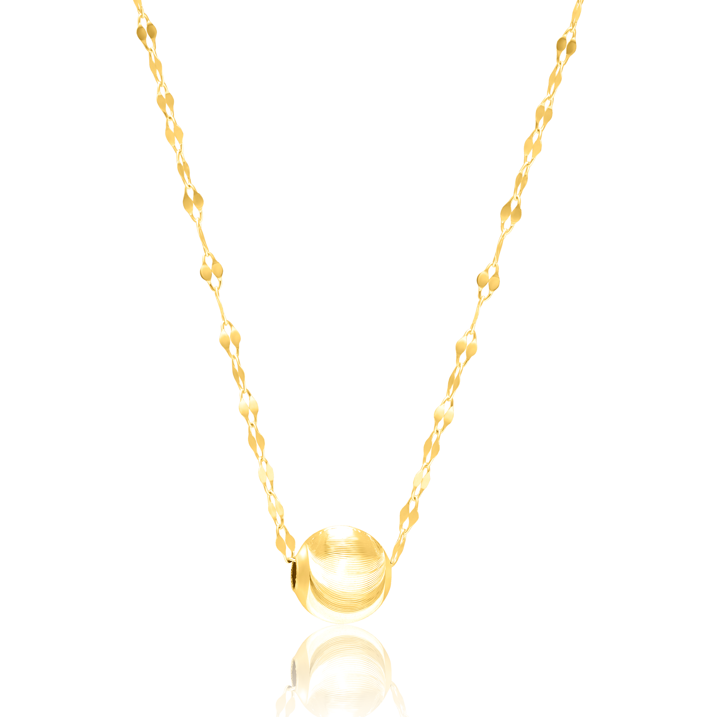 18K Pure Gold Moving Seed Necklace