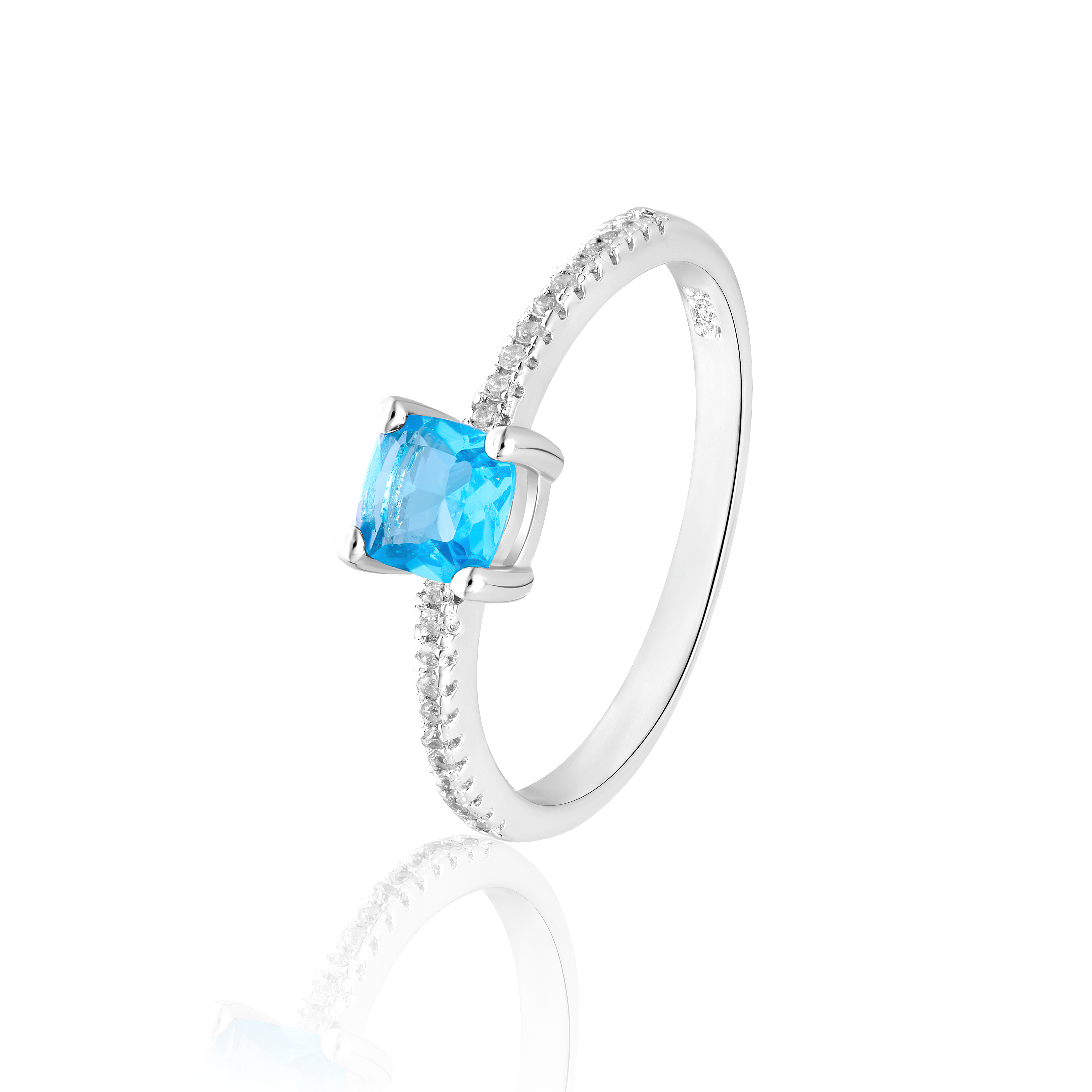 Real 925 Sterling Blue Stone Silver Rings