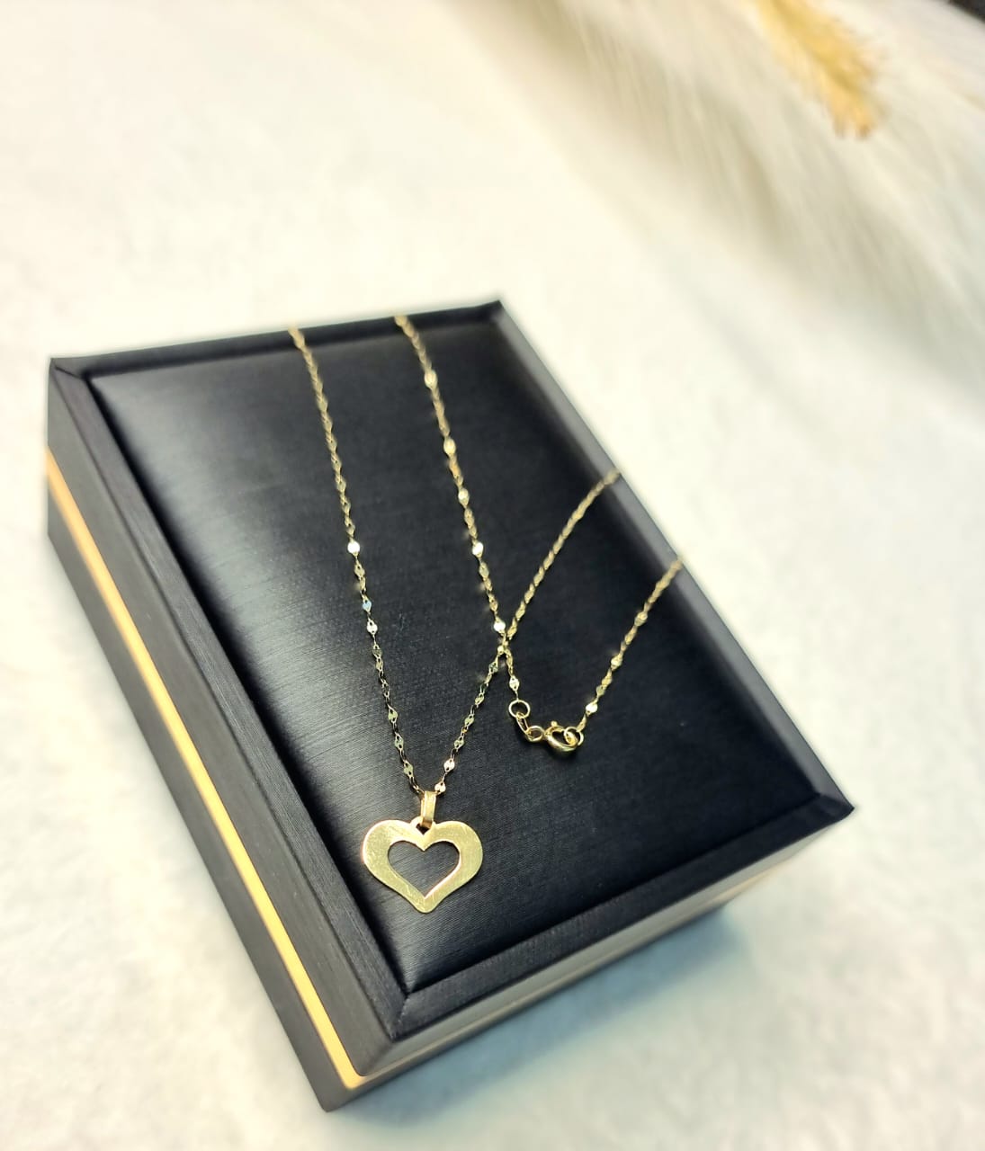 18K Pure Gold Heart Necklace