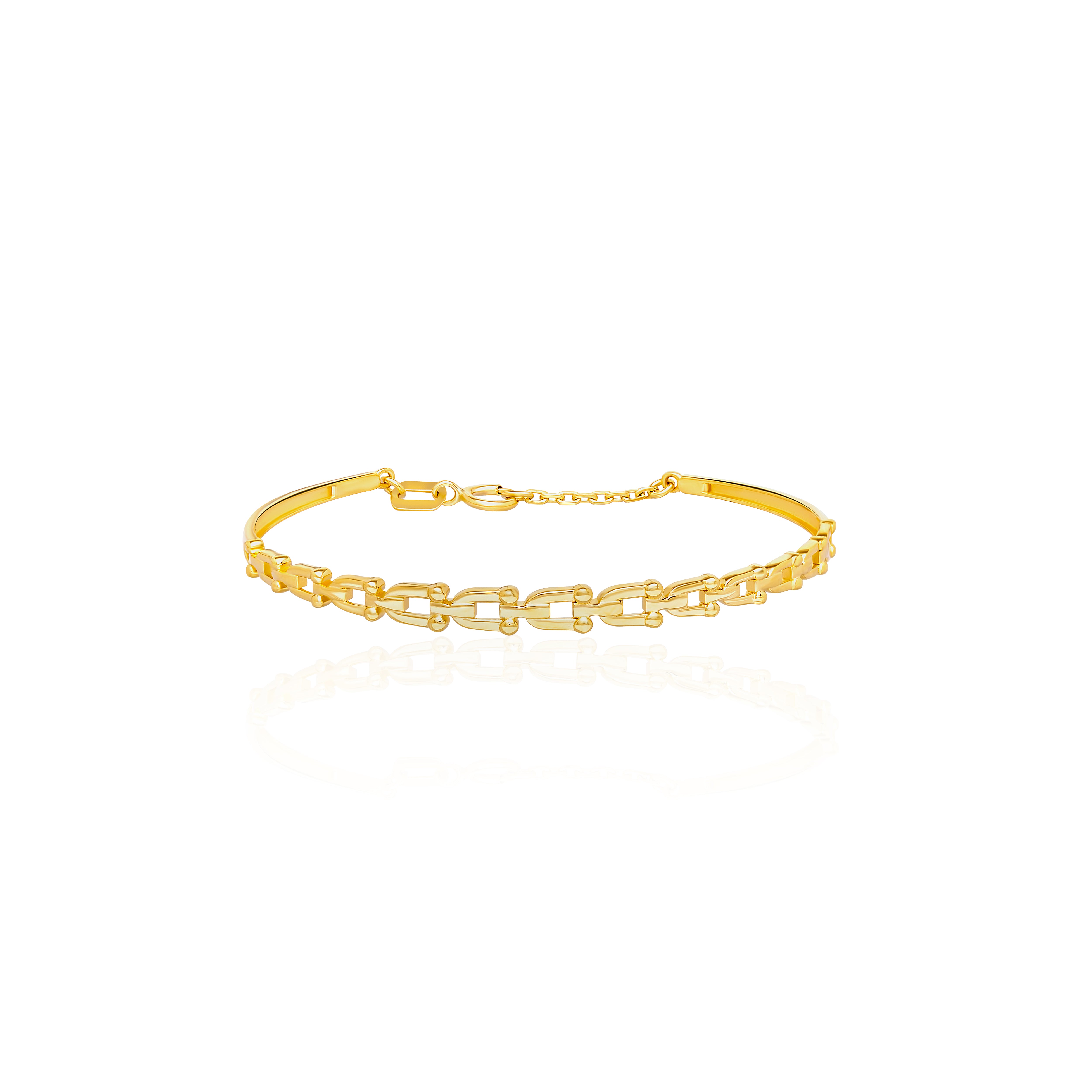 18K Pure Gold U-Link Kids Bangle Talagold