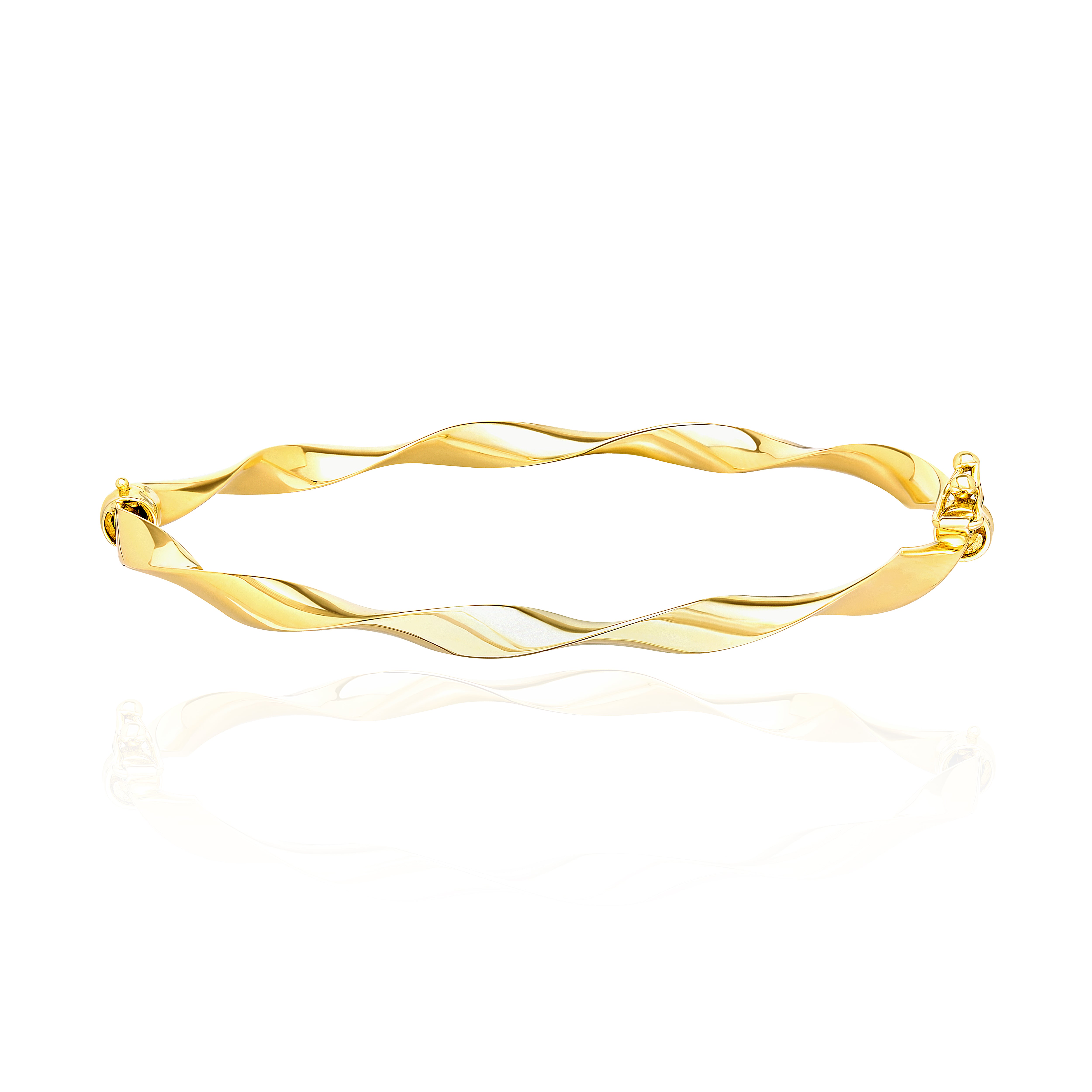 18K Pure Gold Twisted Bangle Talagold