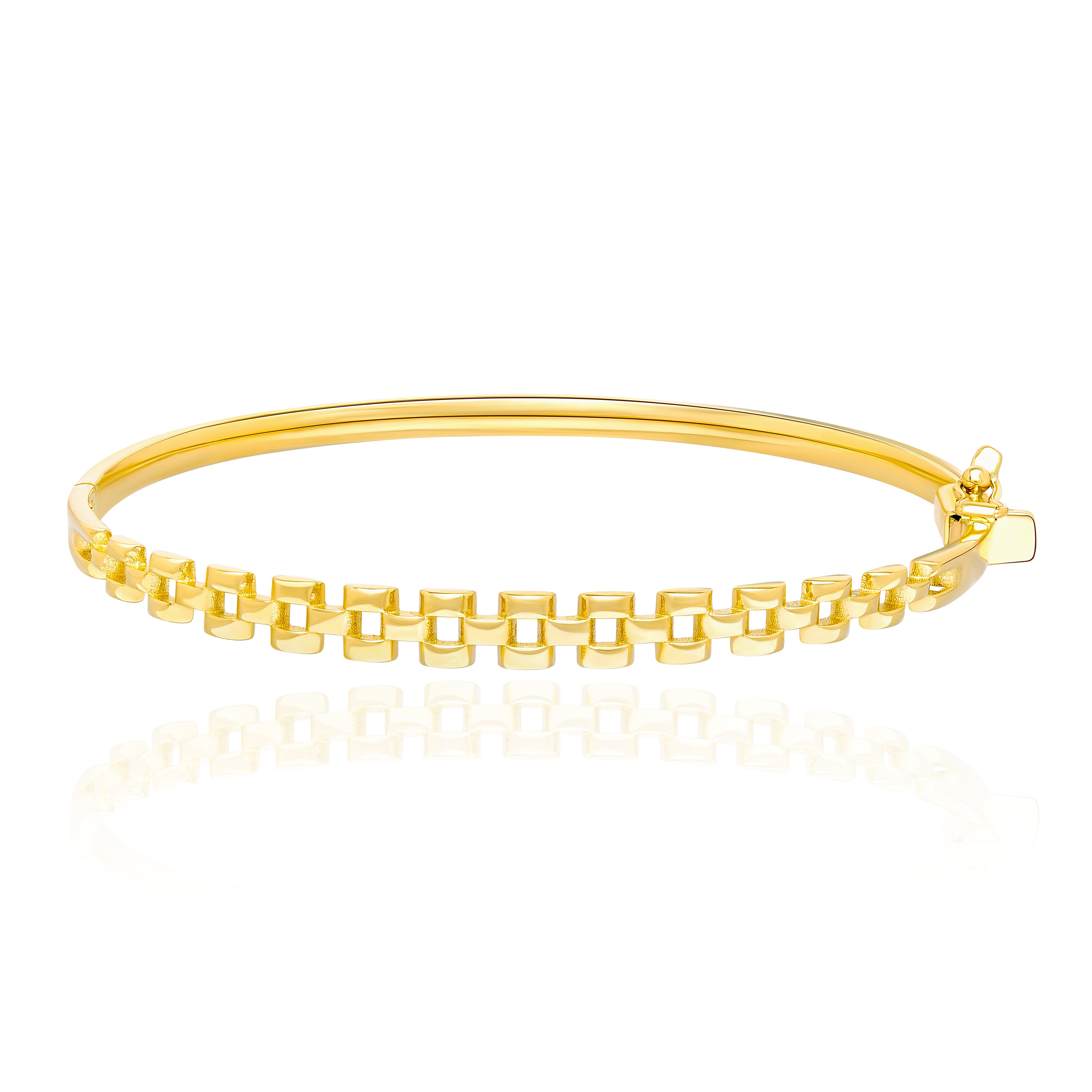 18K Pure Gold 2 Layer Linked Bangle Talagold