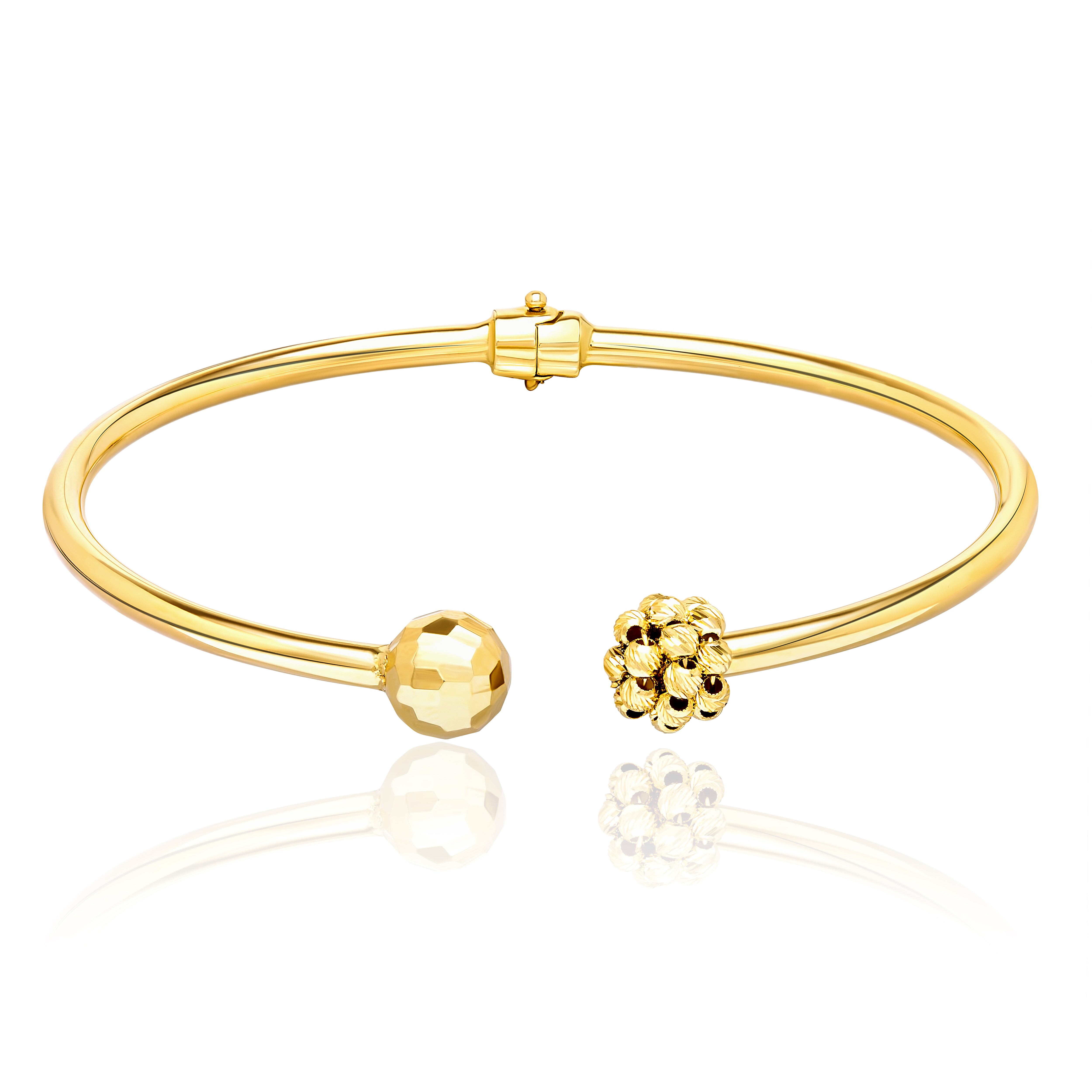 18K Pure Gold Ball Seeds Bangle Talagold