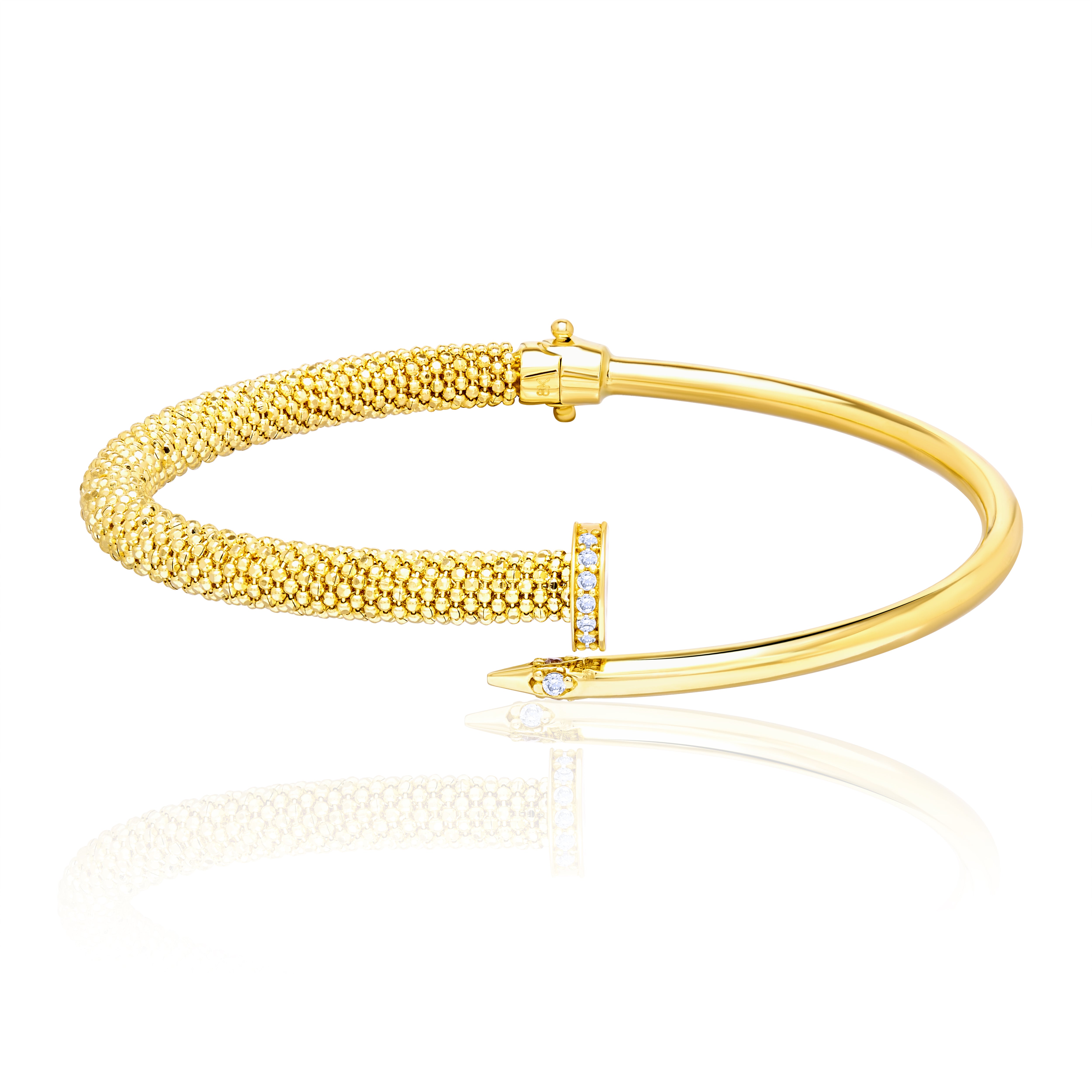 18K Pure Gold Nail Bangle Talagold