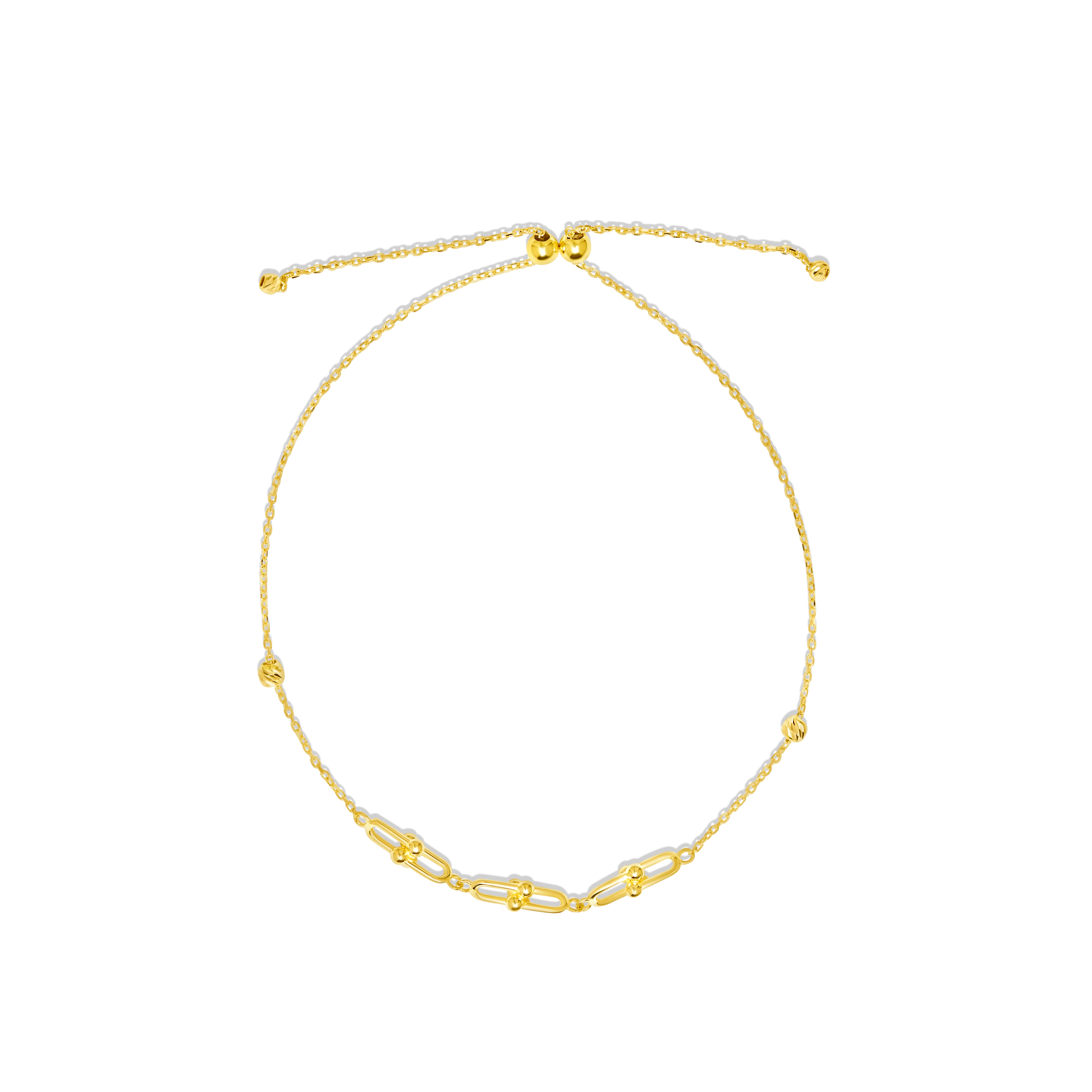 18K Pure Gold U-Link Seed Bracelet Talagold