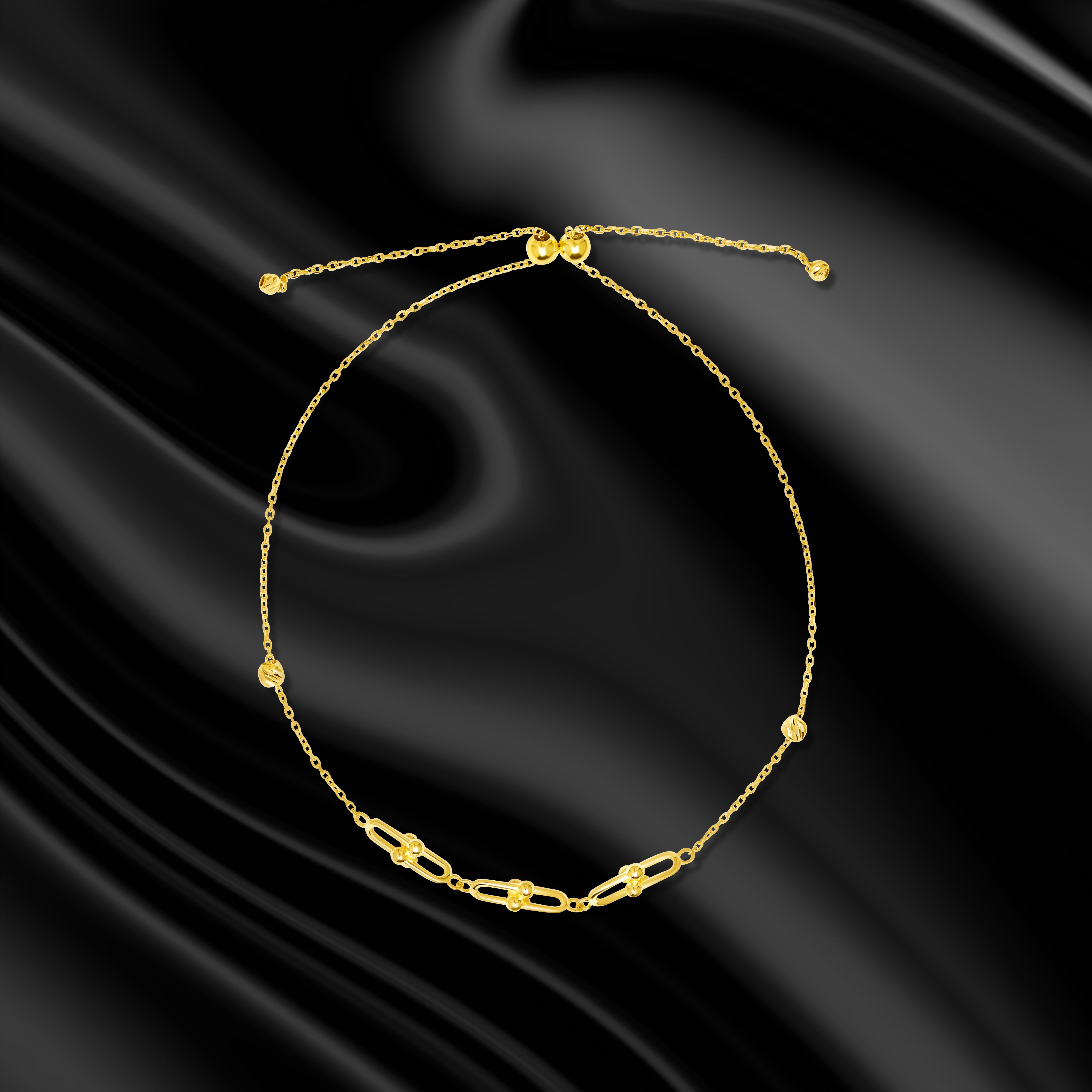 18K Pure Gold U-Link Seed Bracelet Talagold