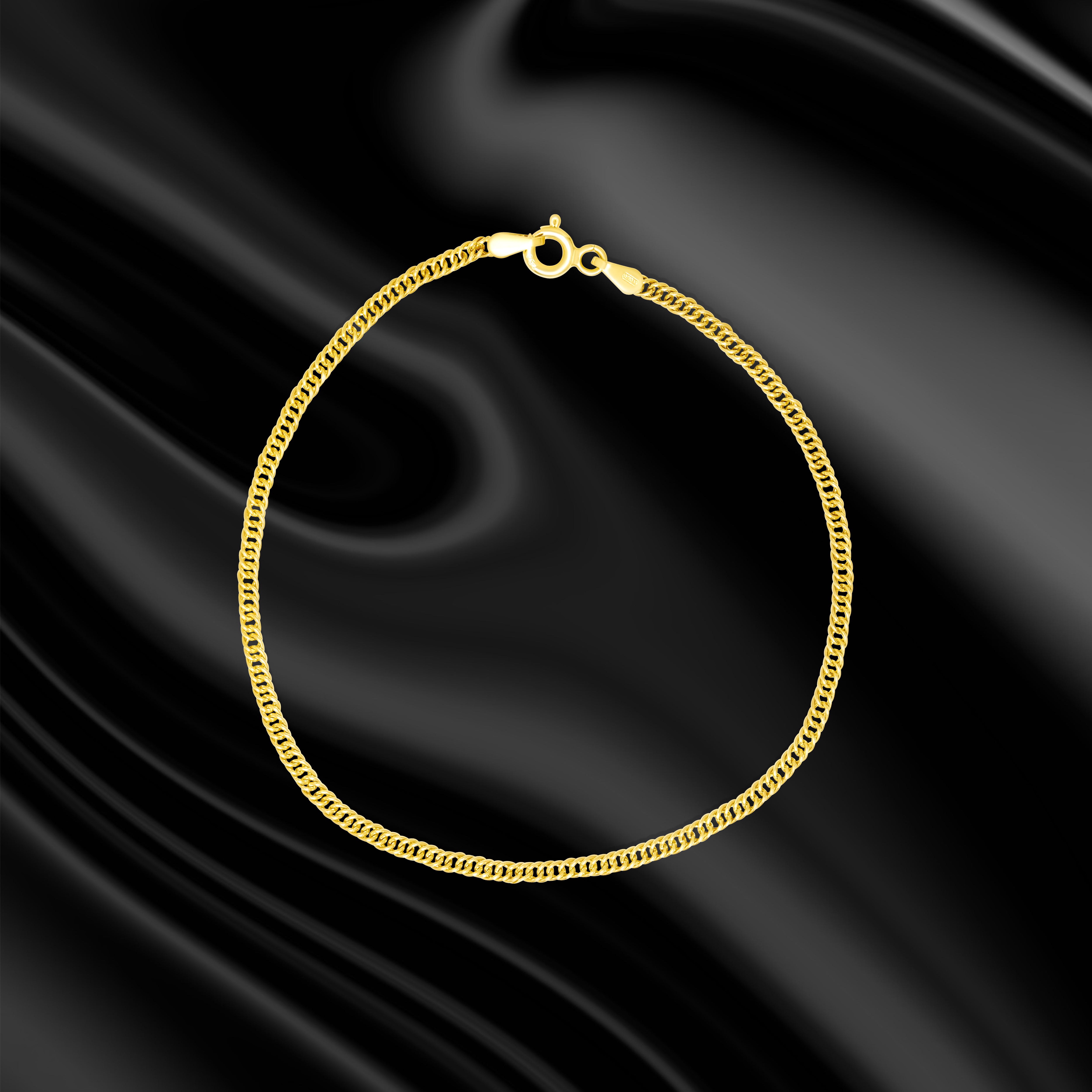 18K Pure Gold Flat Linked Bracelet Talagold