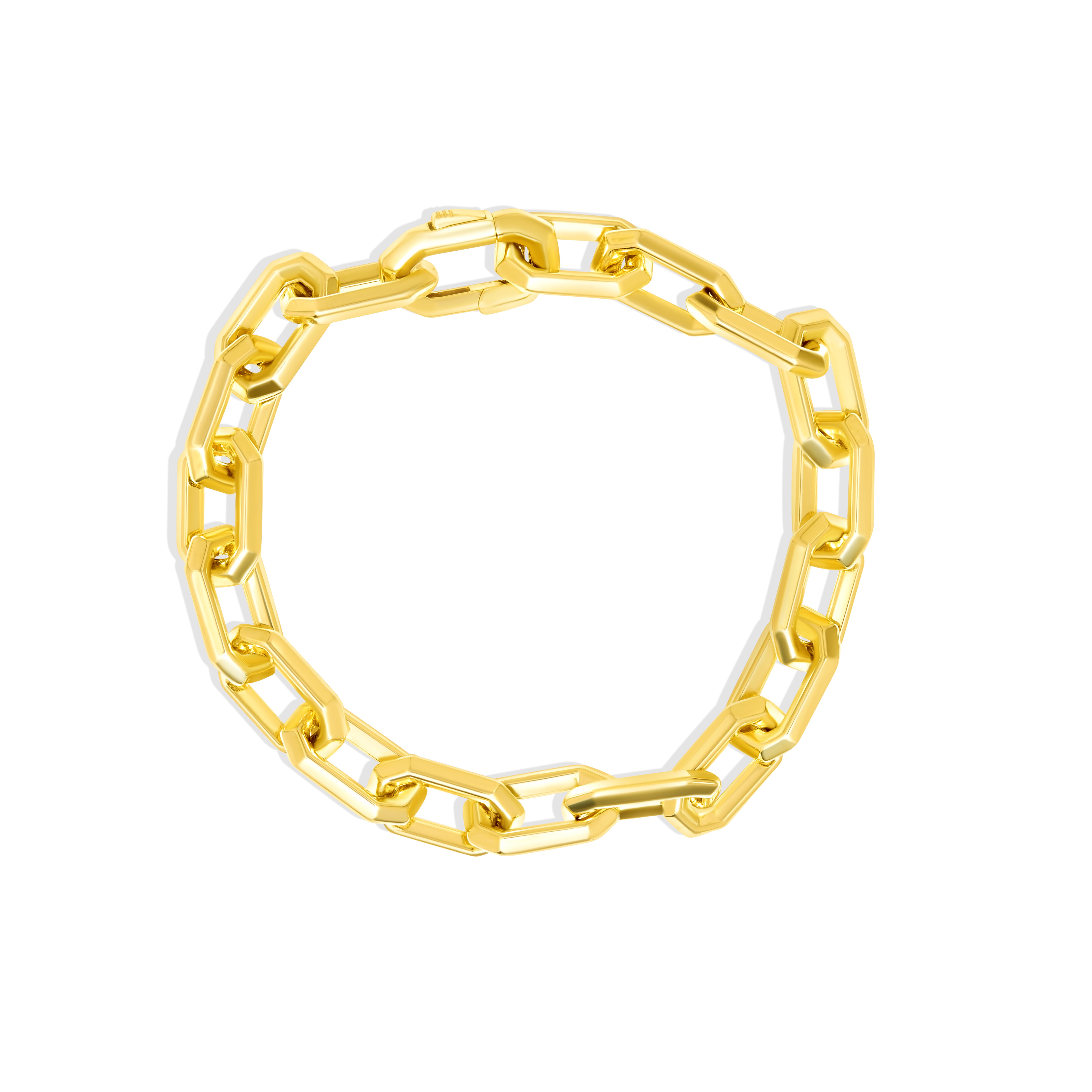 18K Pure Gold Thick Linked Bracelet
