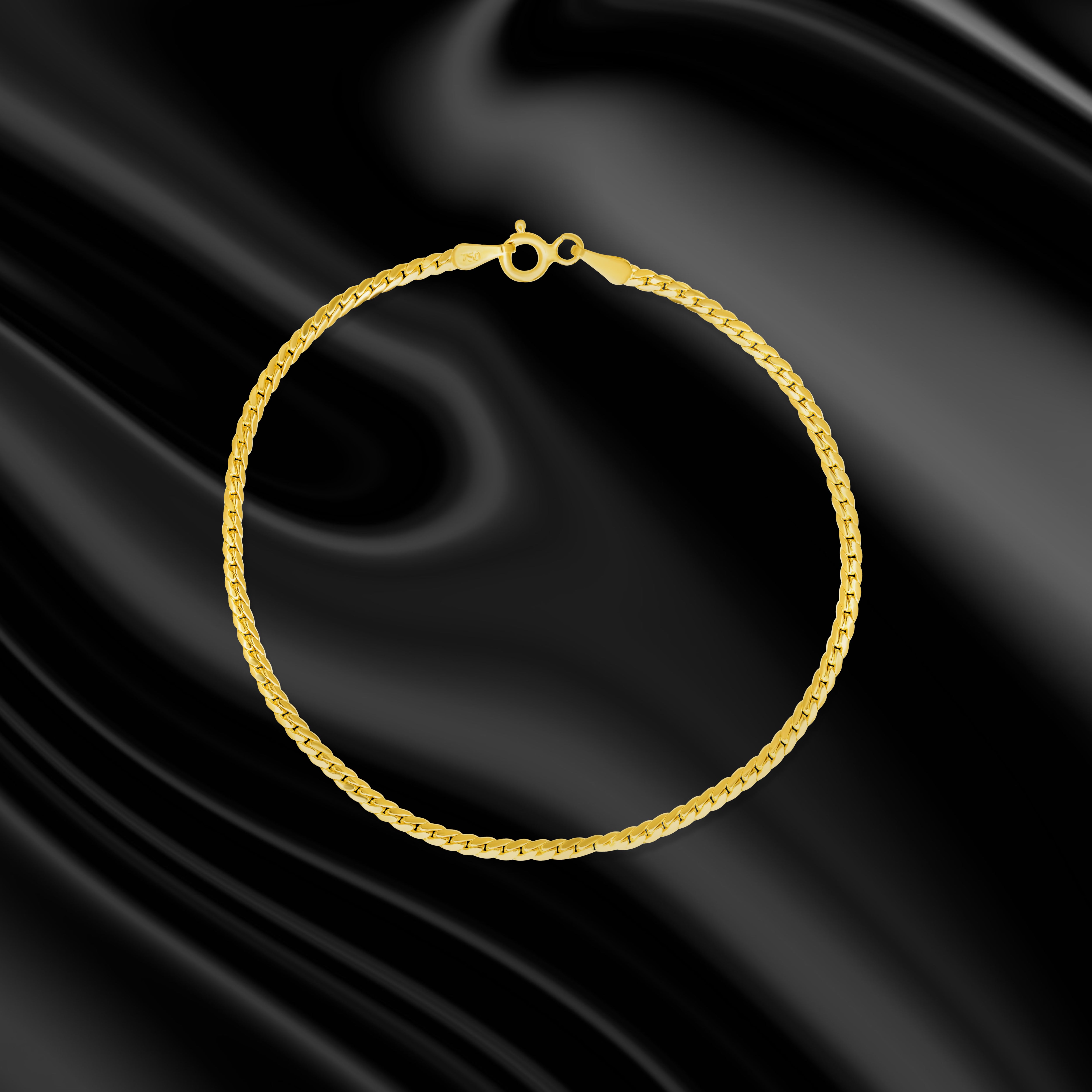 18K Pure Gold Flat Bracelet Talagold