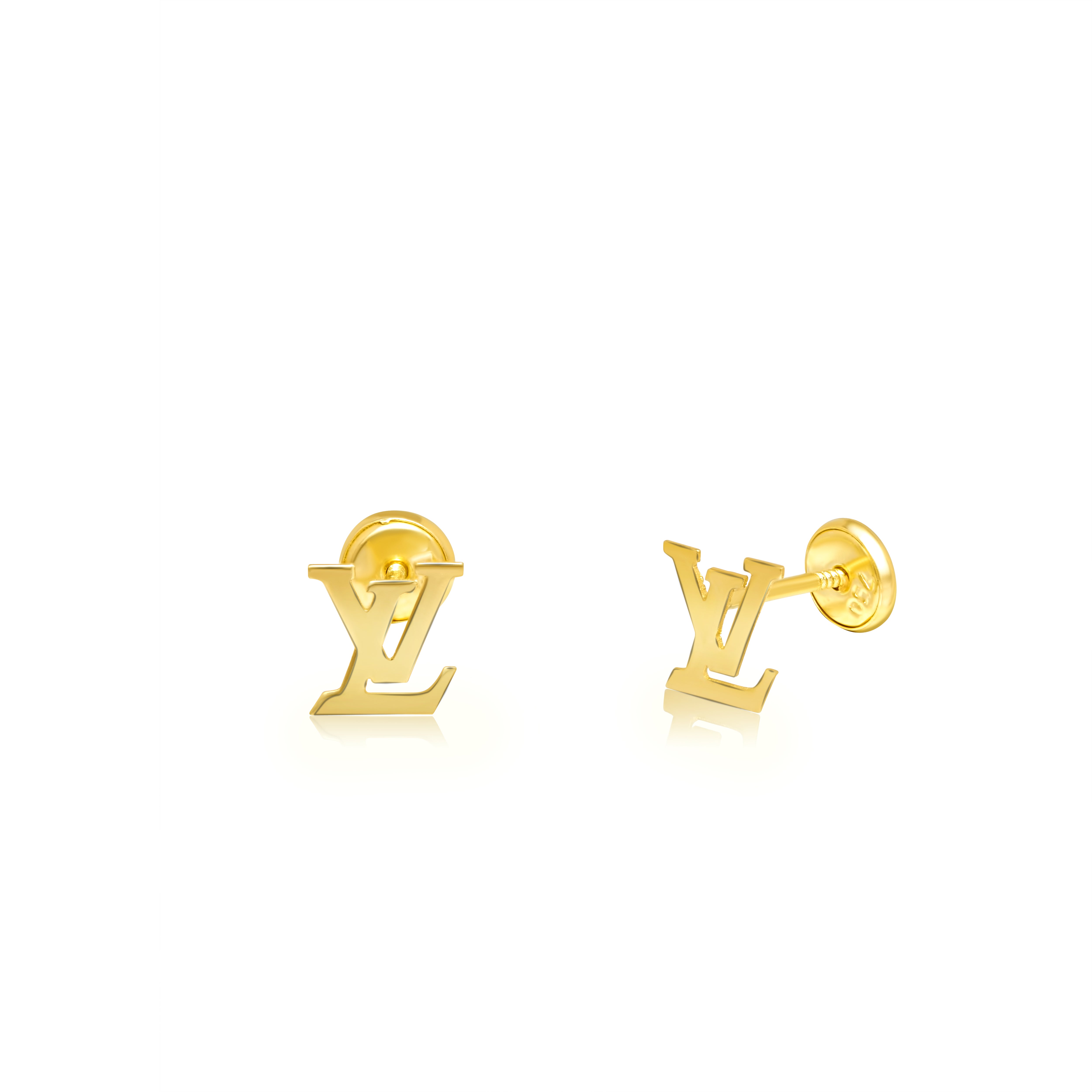 18K Pure Gold L.V Screw Earring Set Talagold