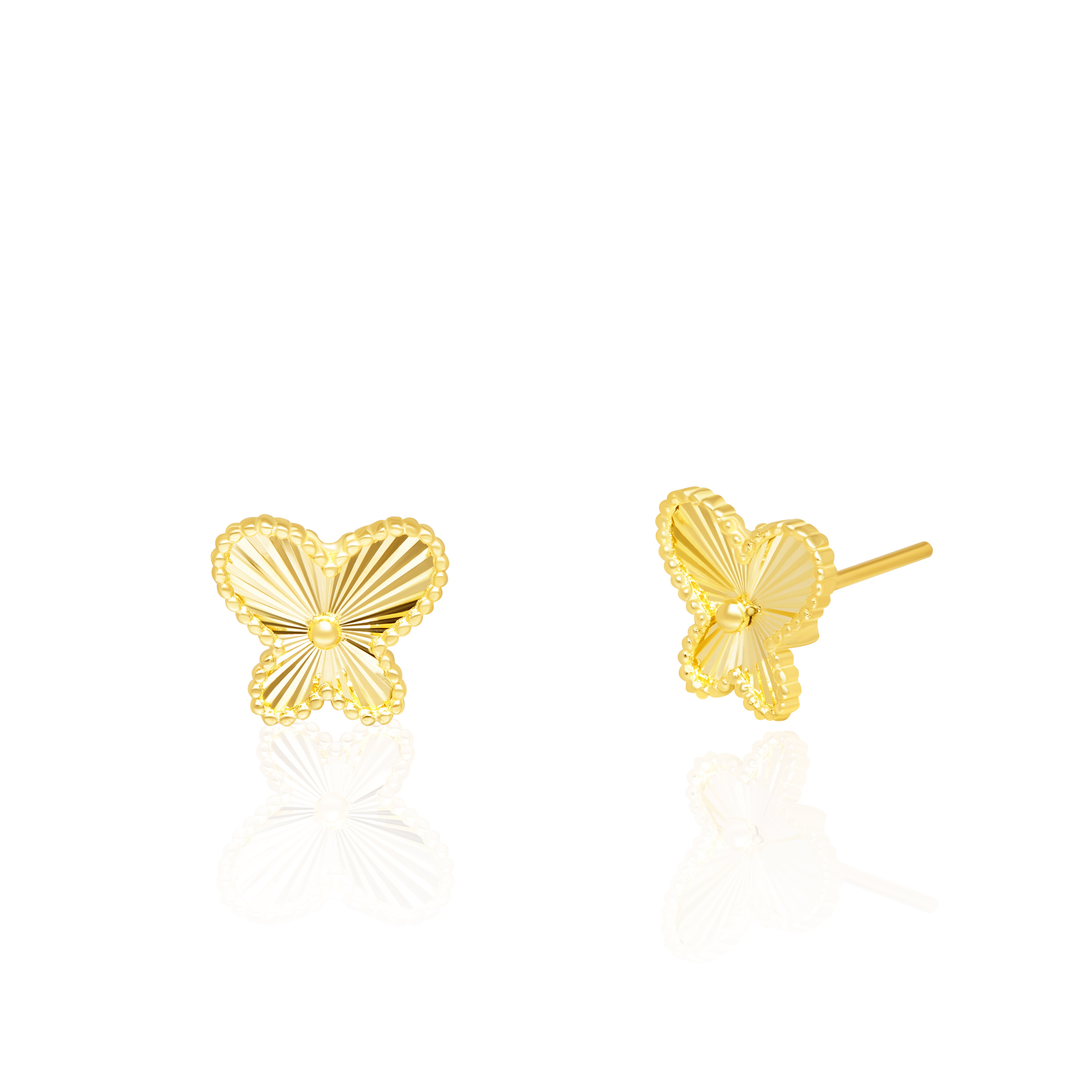 18K Pure Gold Butterfly Earring Set Talagold