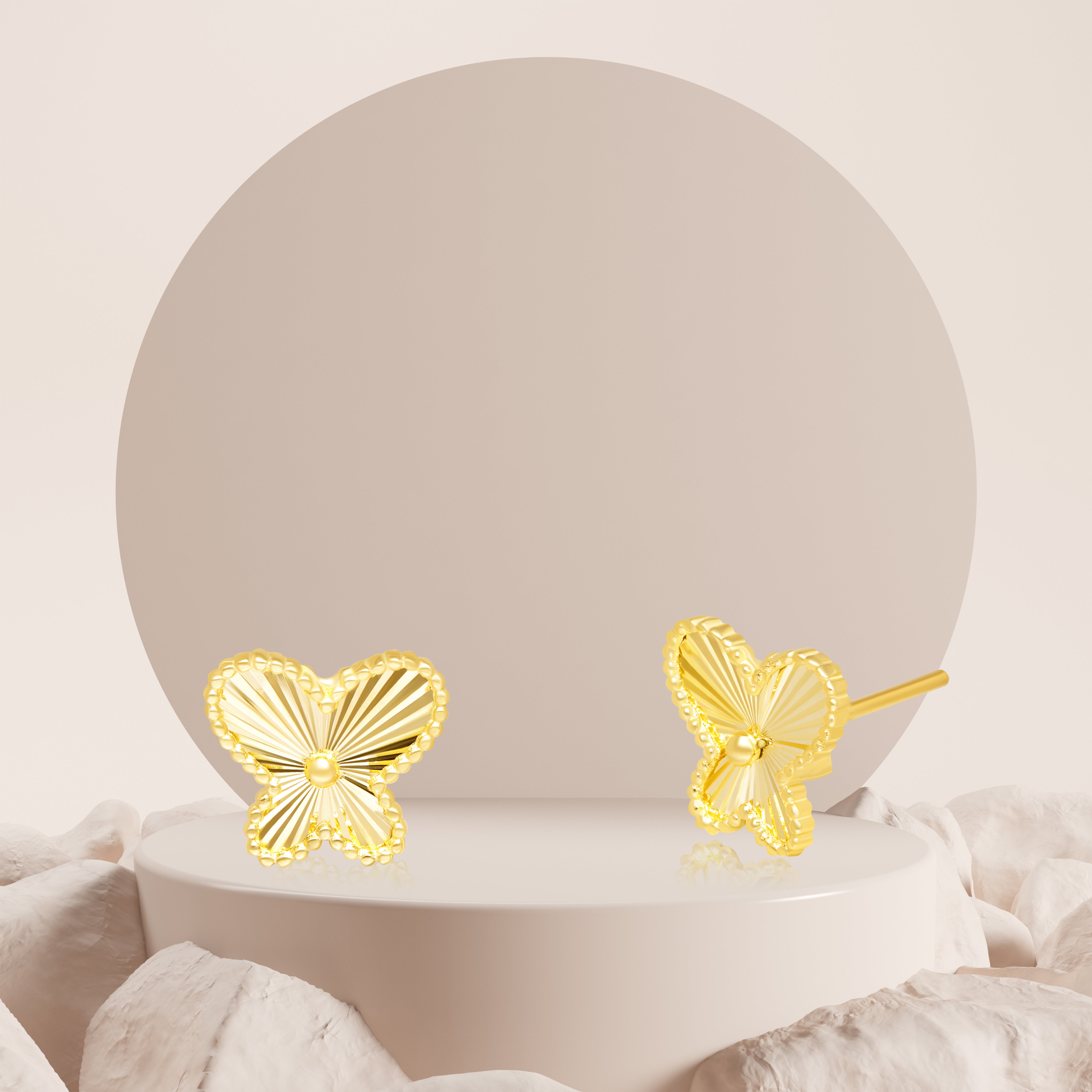 18K Pure Gold Butterfly Earring Set Talagold