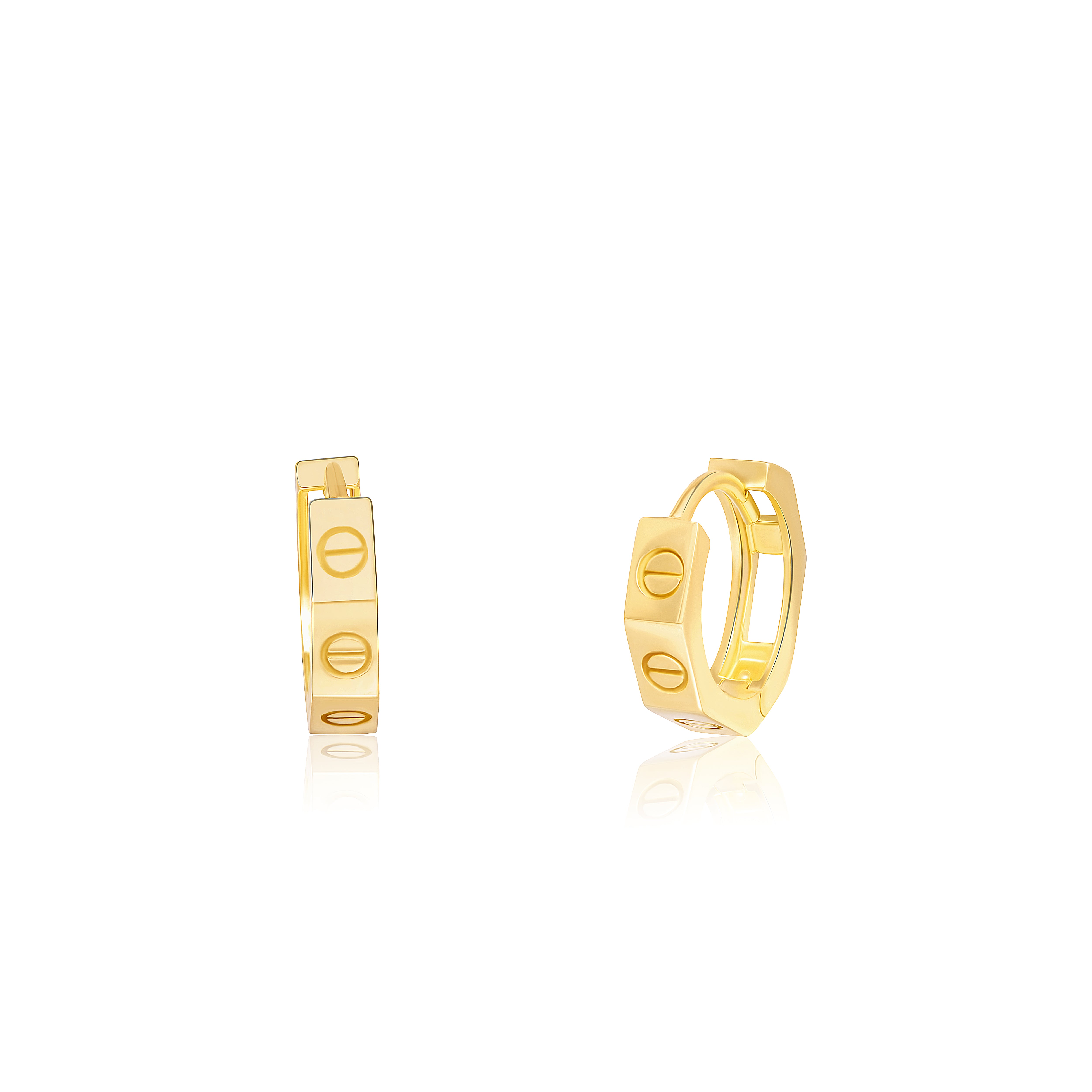 18K Pure Gold Round Earring Set Talagold