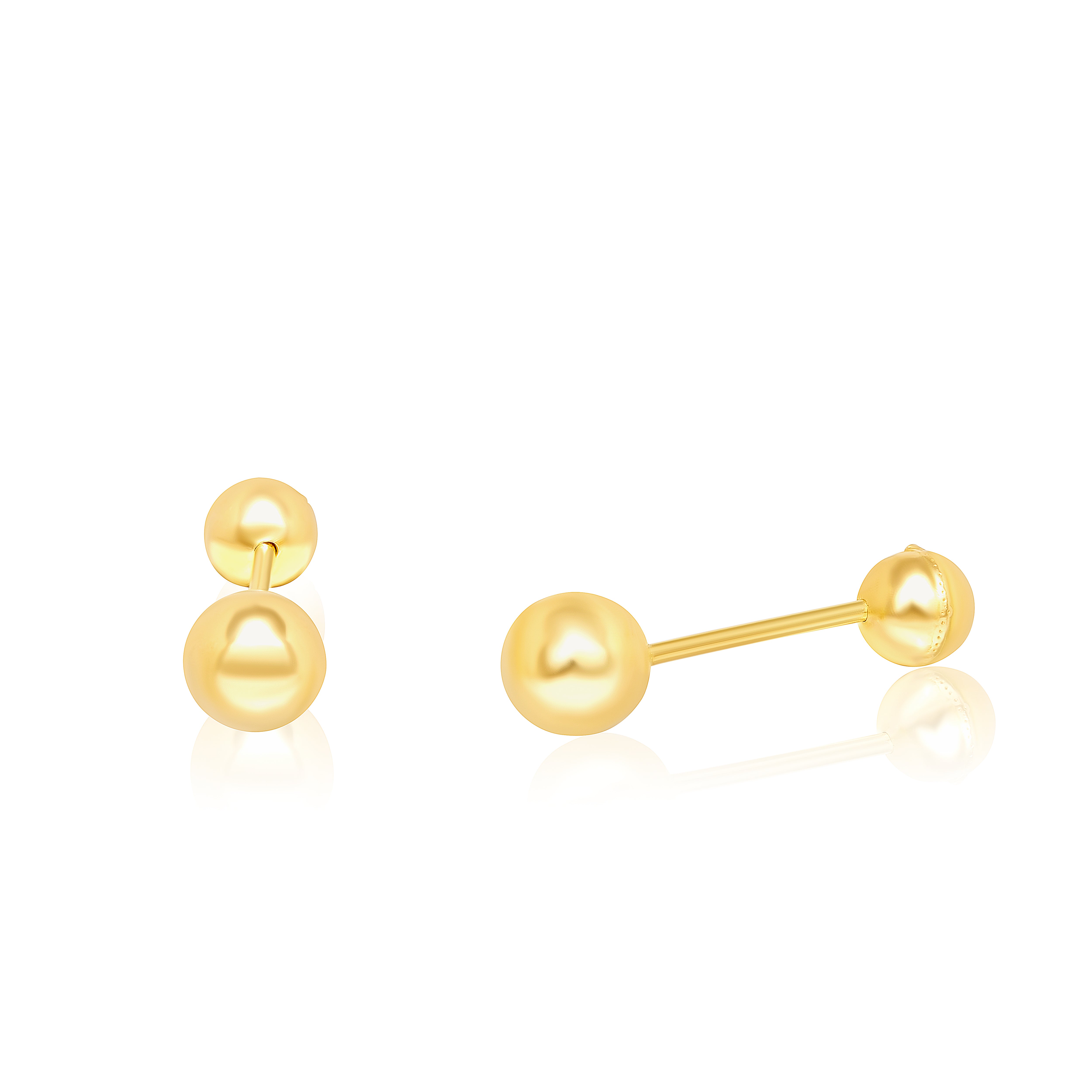 18K Pure Gold Stud Screw Earring Set Talagold