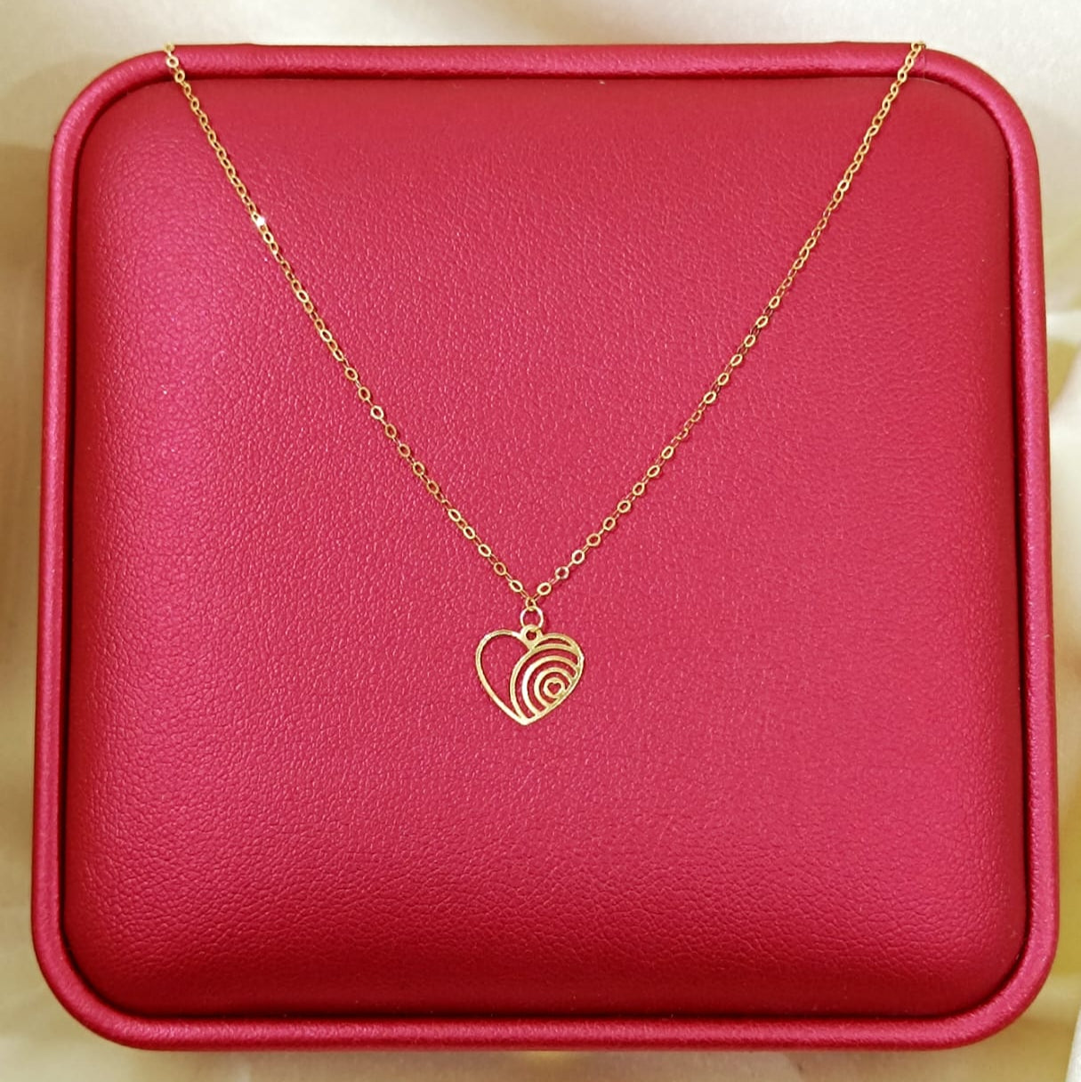 18K Pure Gold Heart Necklace Talagold