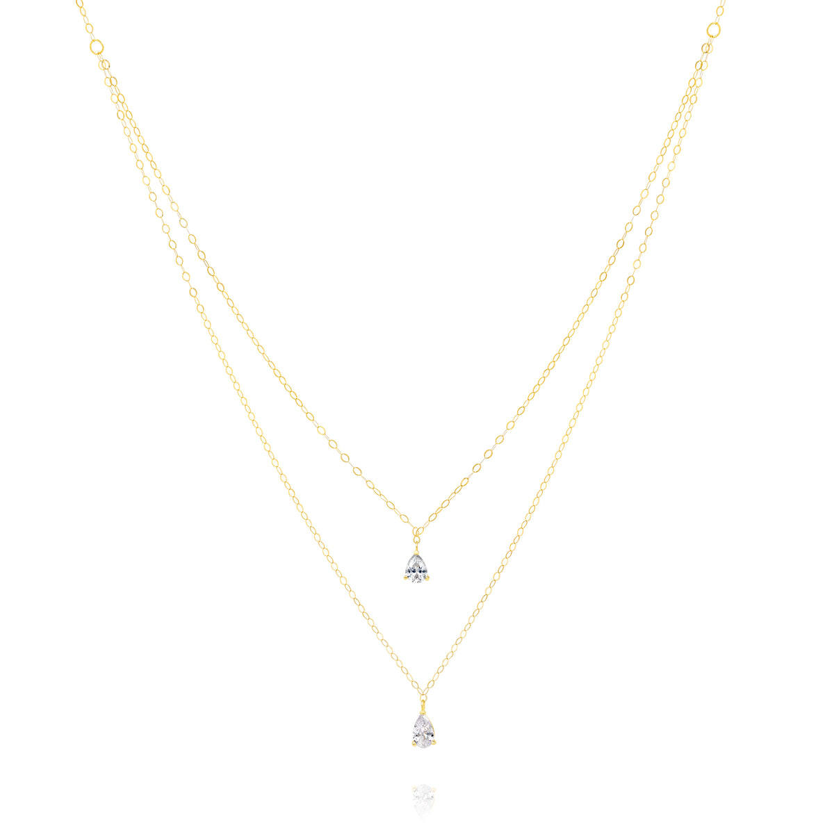 2 Layer Gold and Crystal Necklace main image 1