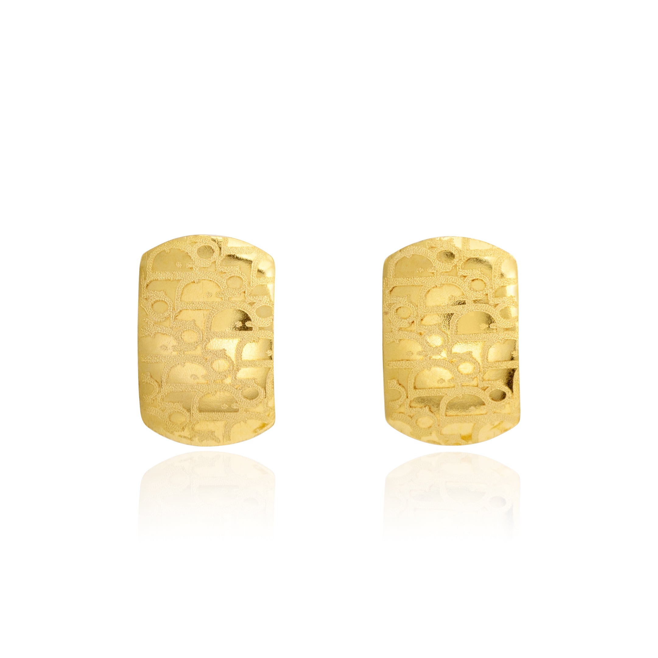 18K Pure Gold Elegant Stud Earring Set