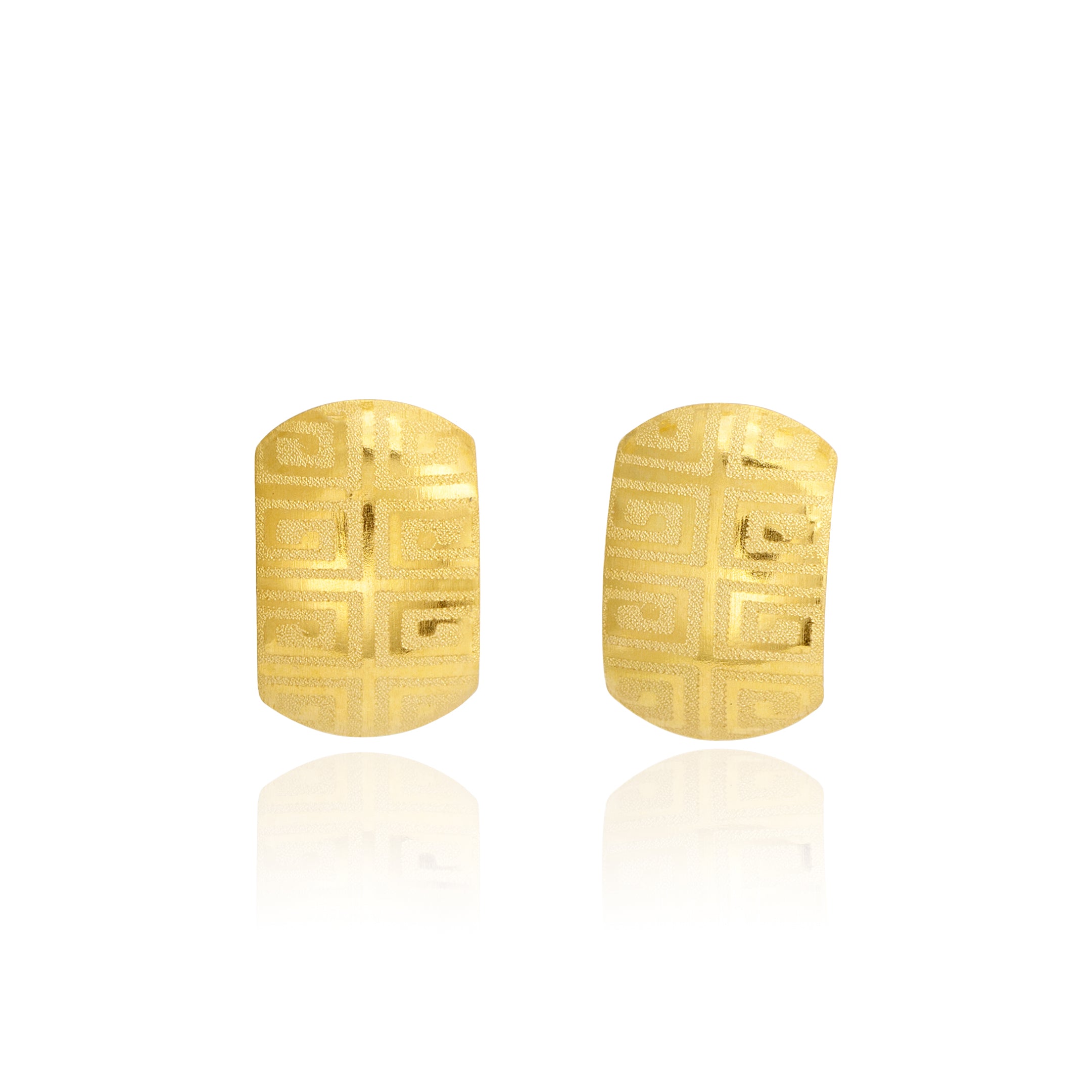 18K Pure Gold Clip Design Screw Earrings