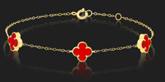 18K Pure Gold V.C Red Bracelet Talagold