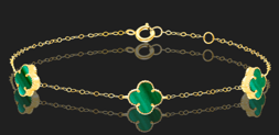 18K Pure Gold V.C Green Bracelet Talagold