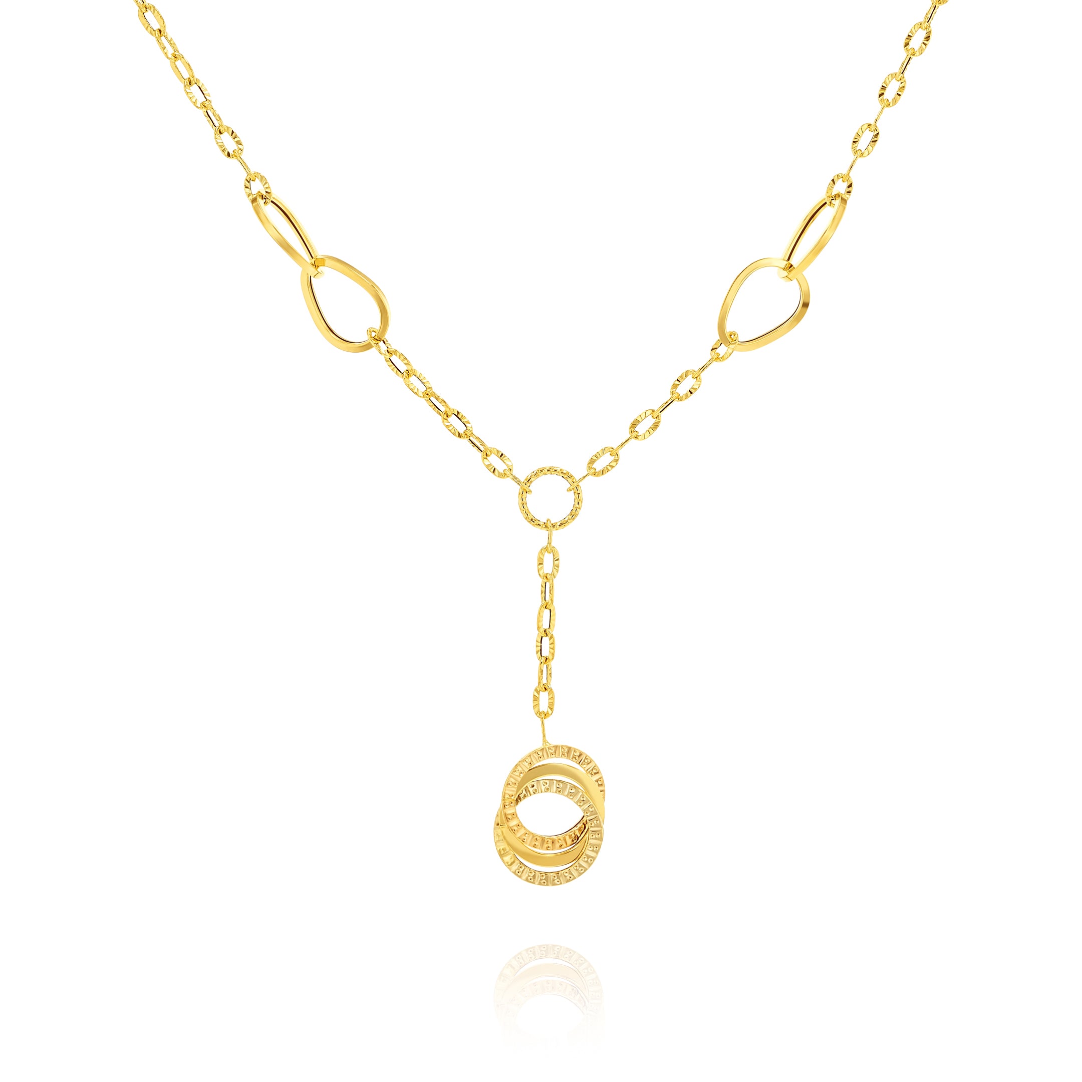 18K Pure Gold Hanging Round Jewelry Set
