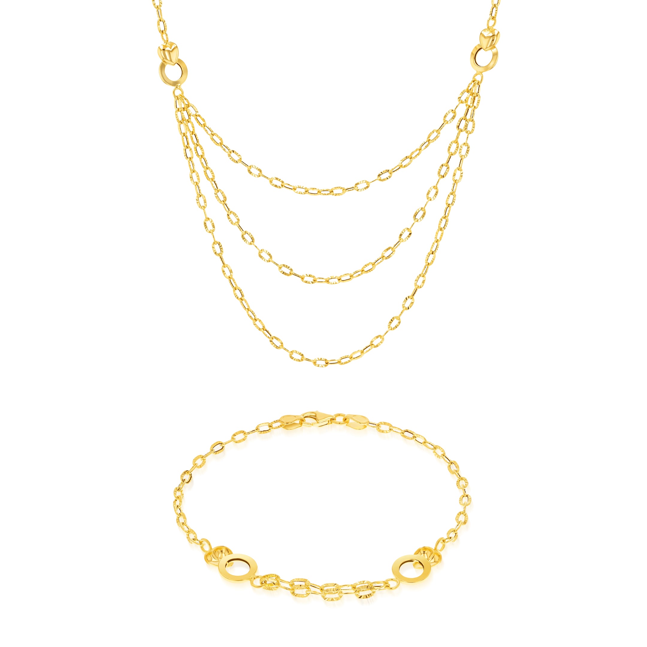 18K Pure Gold Thin Layer Jewelry Set