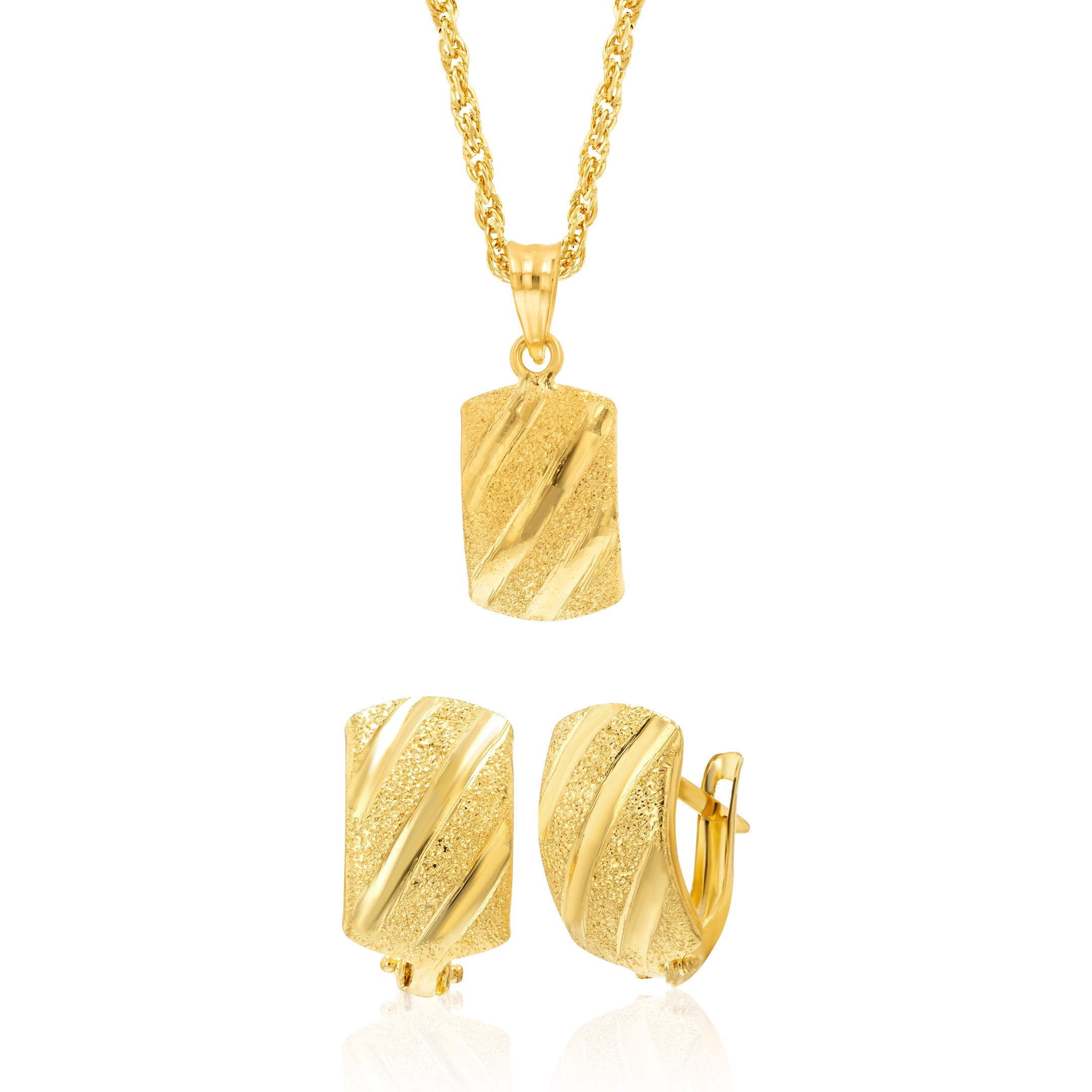 18K Pure Gold Clip Jewelry Set