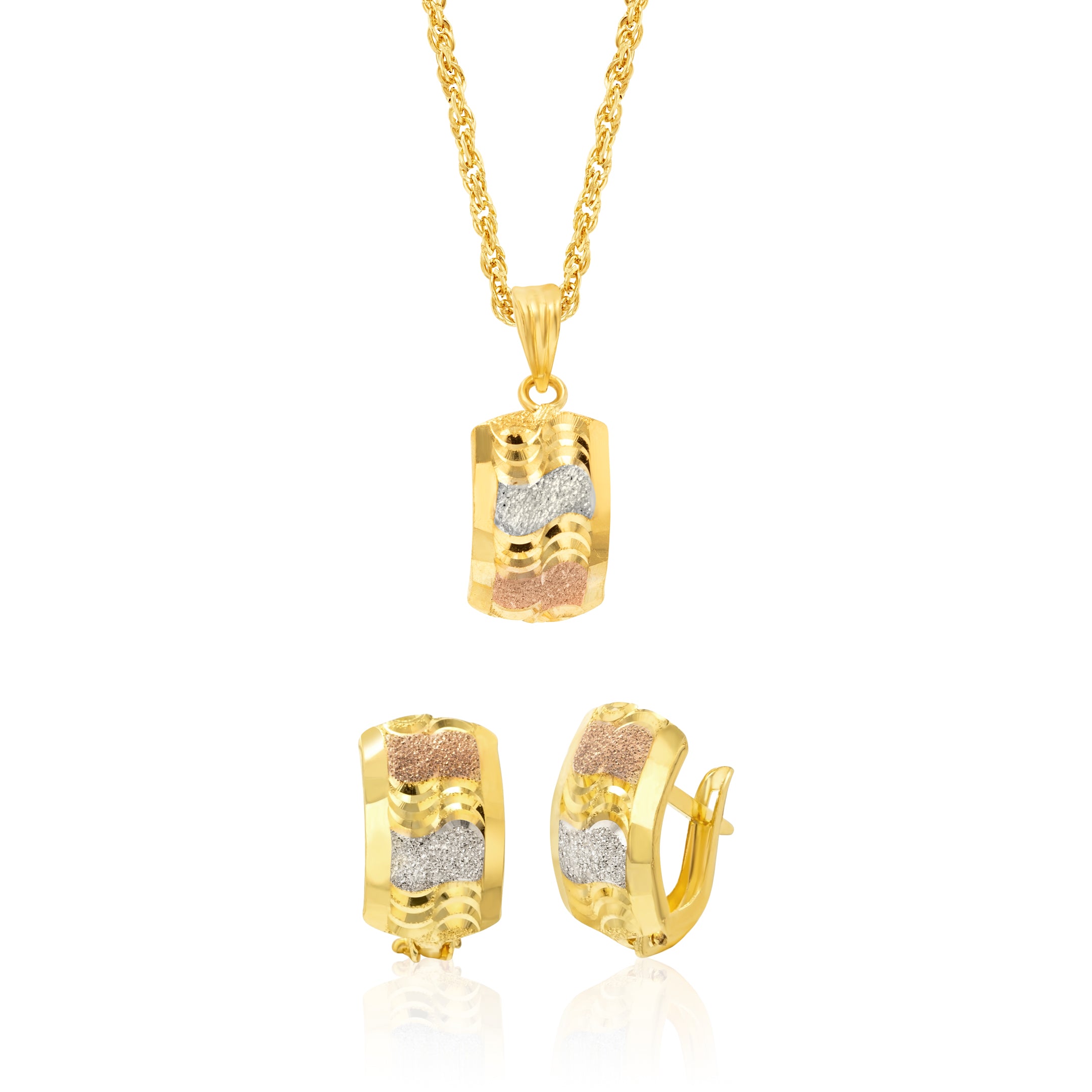 18K Pure Gold Clip Jewelry Set