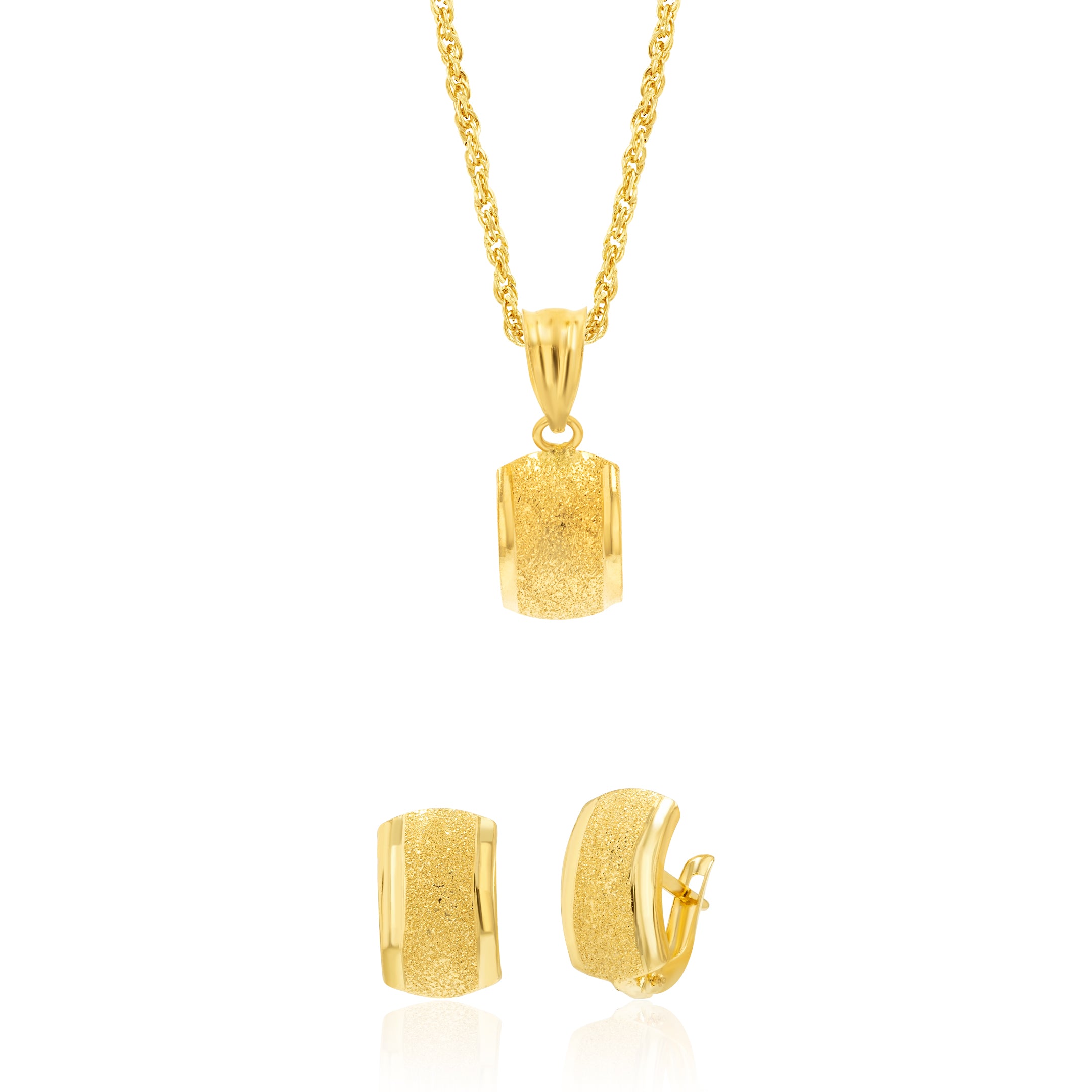 18K Pure Gold Clip Jewelry Set