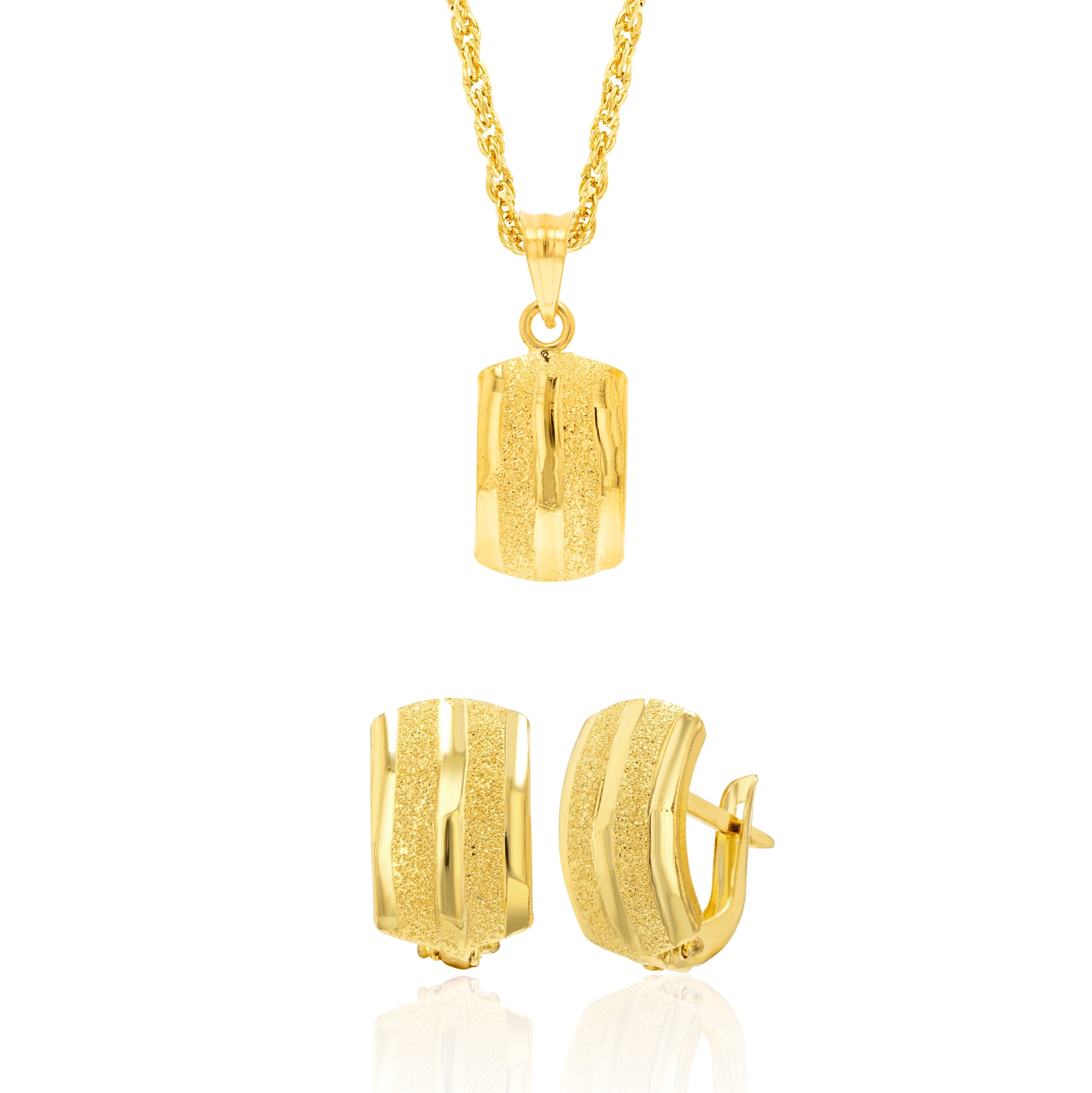 18K Pure Gold Clip Jewelry Set