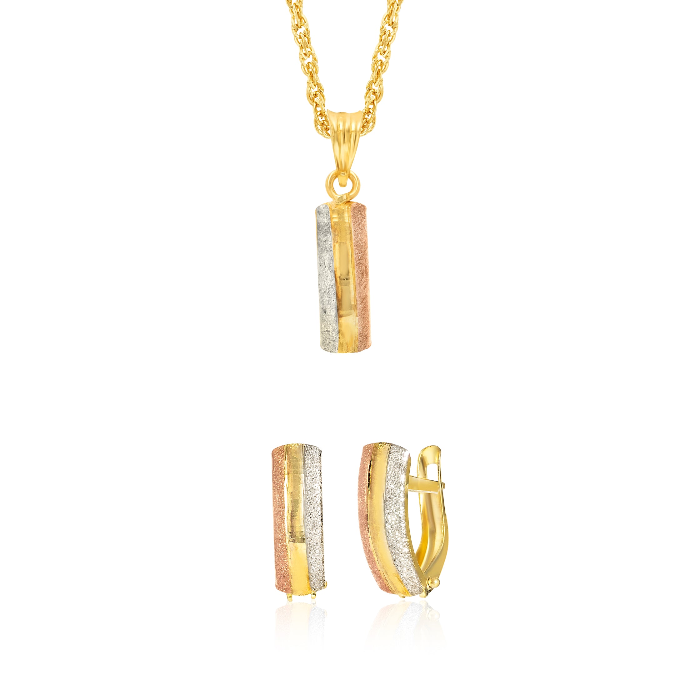 18K Pure Gold Clip Jewelry Set