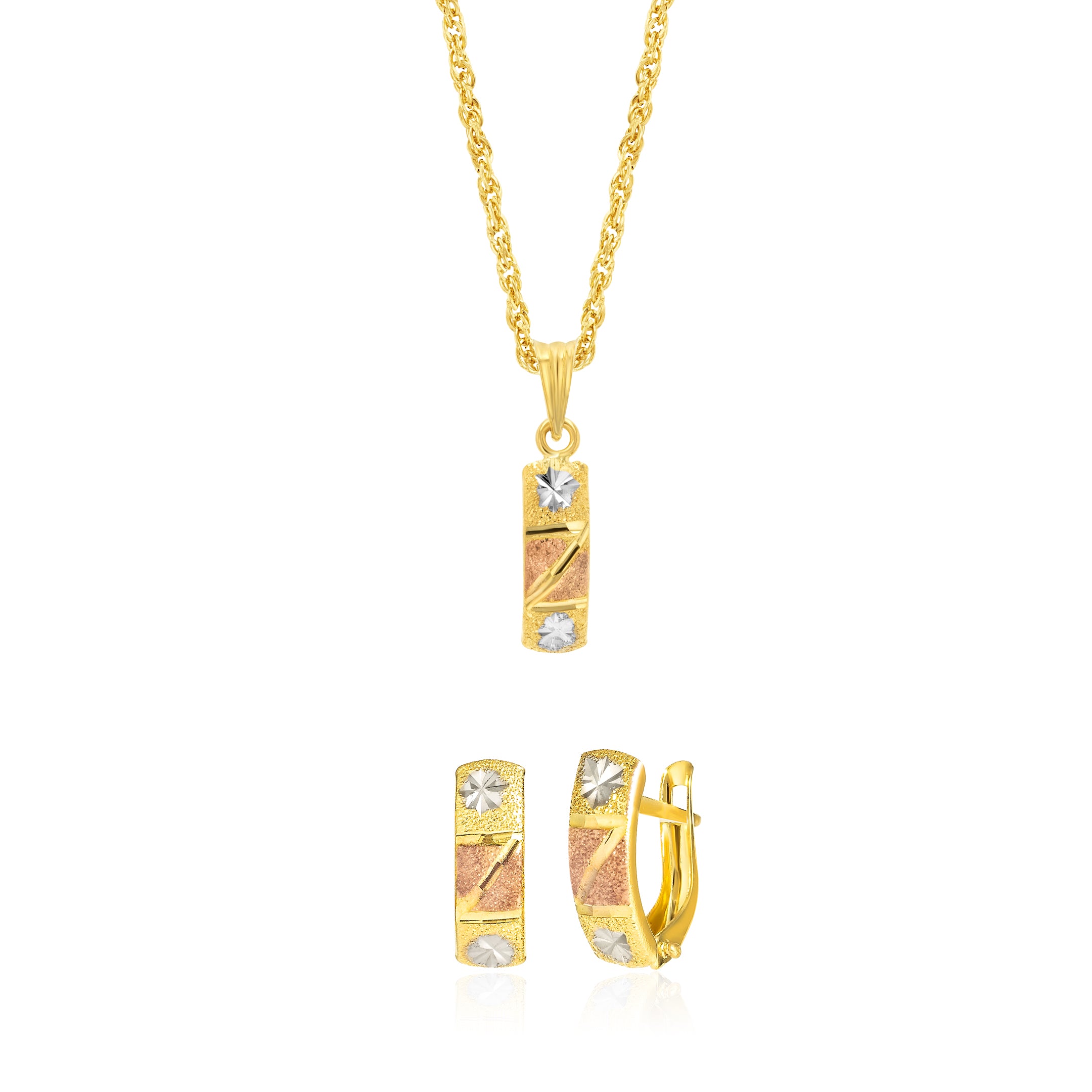 18K Pure Gold Clip Jewelry Set