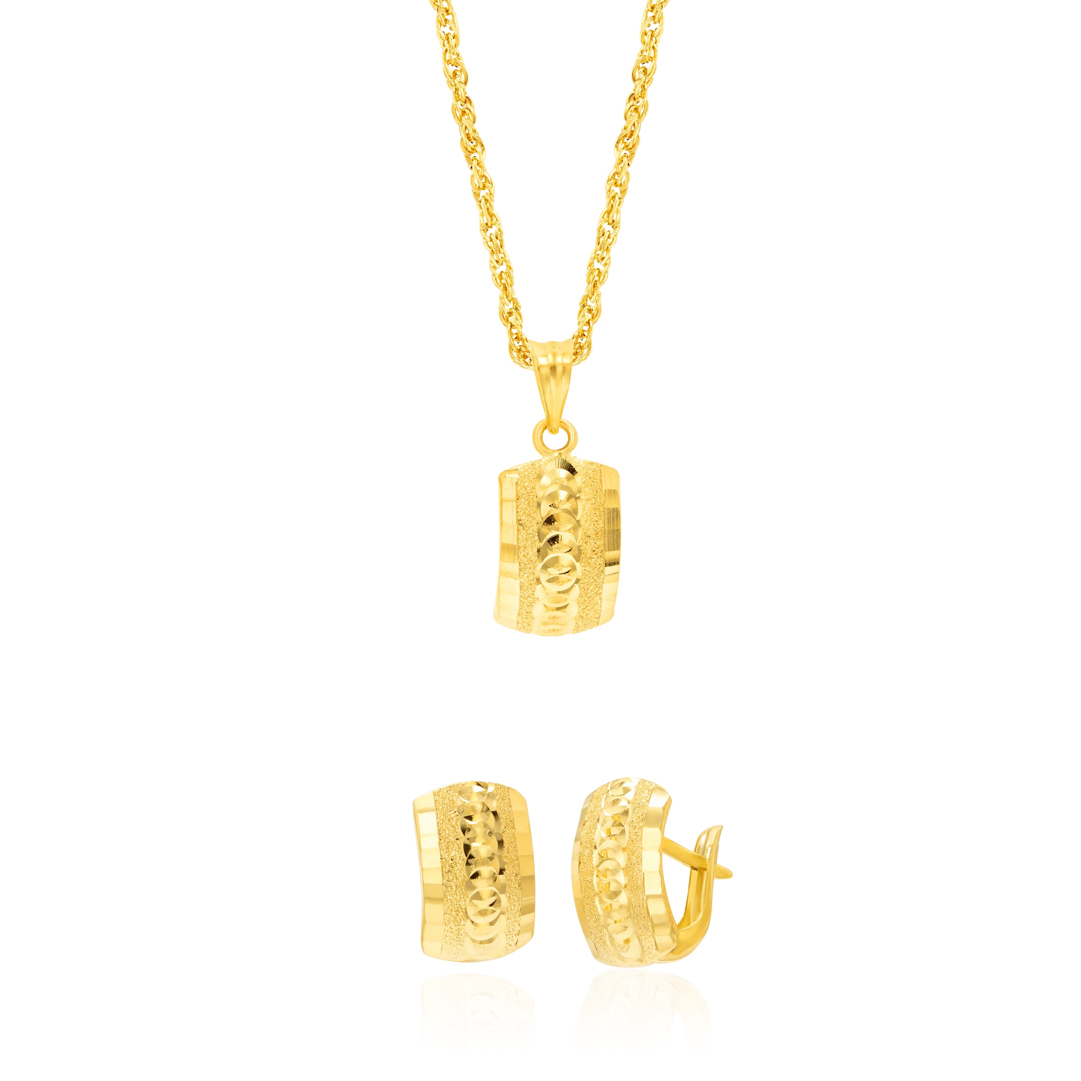 18K Pure Gold Clip Jewelry Set