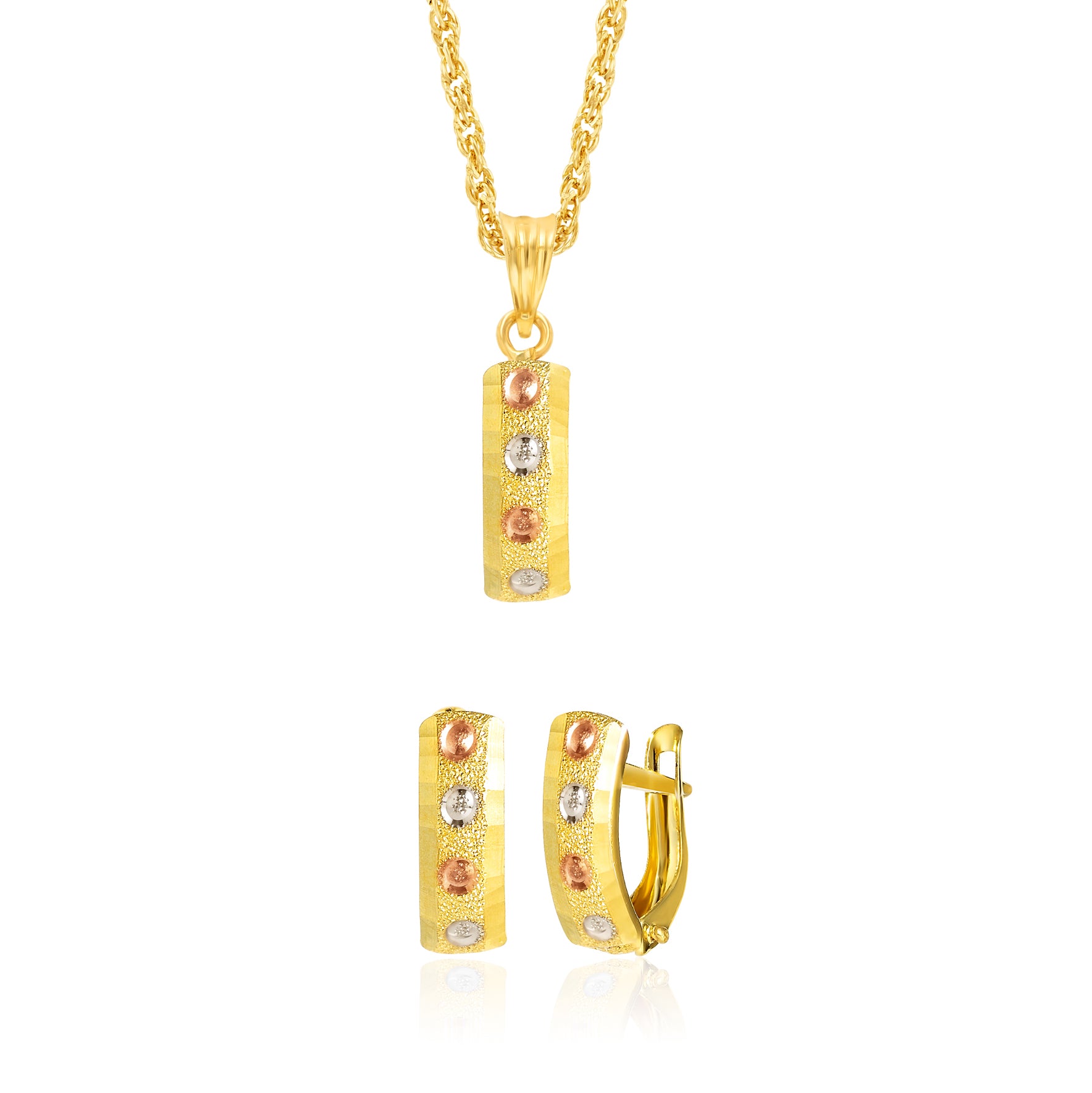 18K Pure Gold Clip Jewelry Set