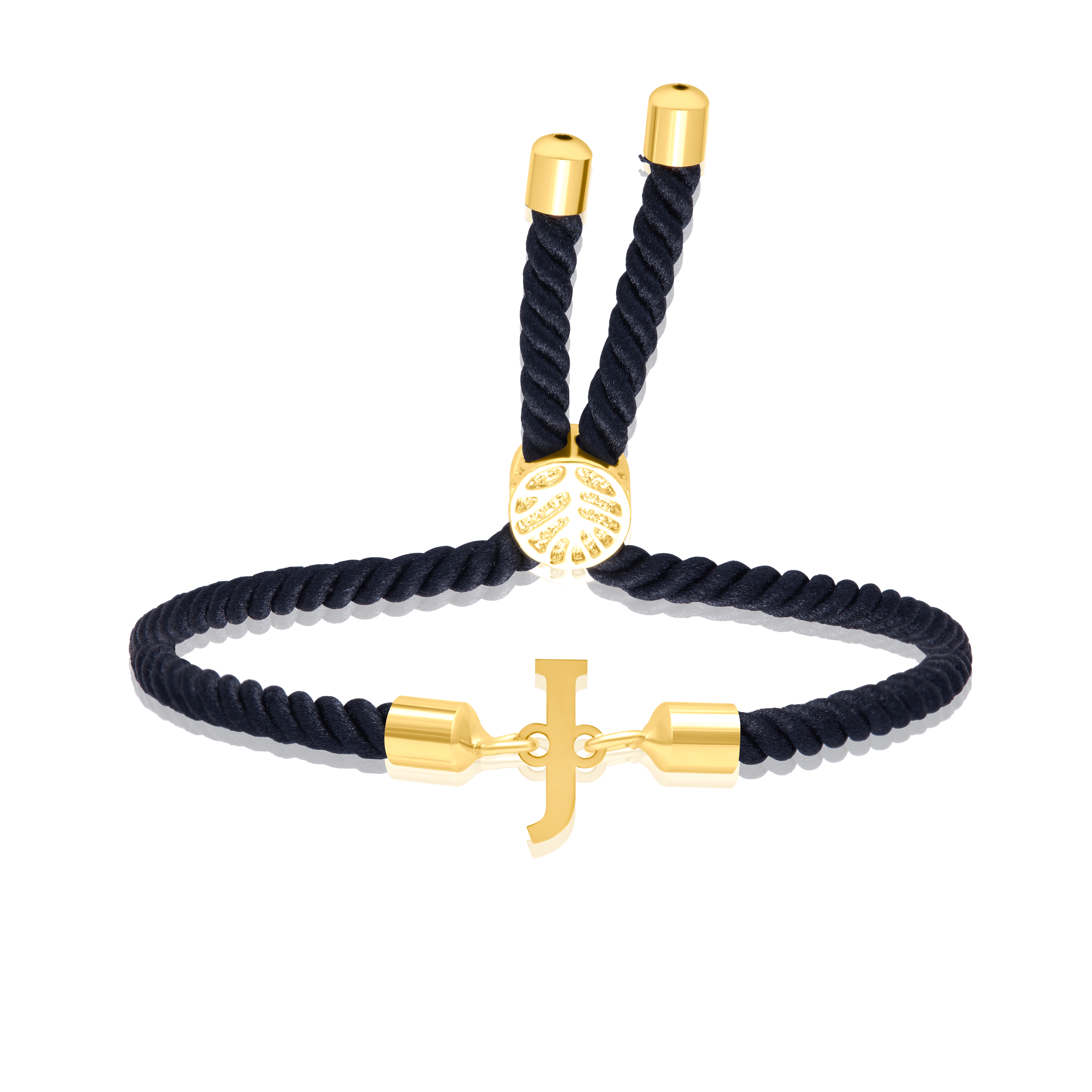 18K Pure Gold Thread Adjustable Letter J Bracelet