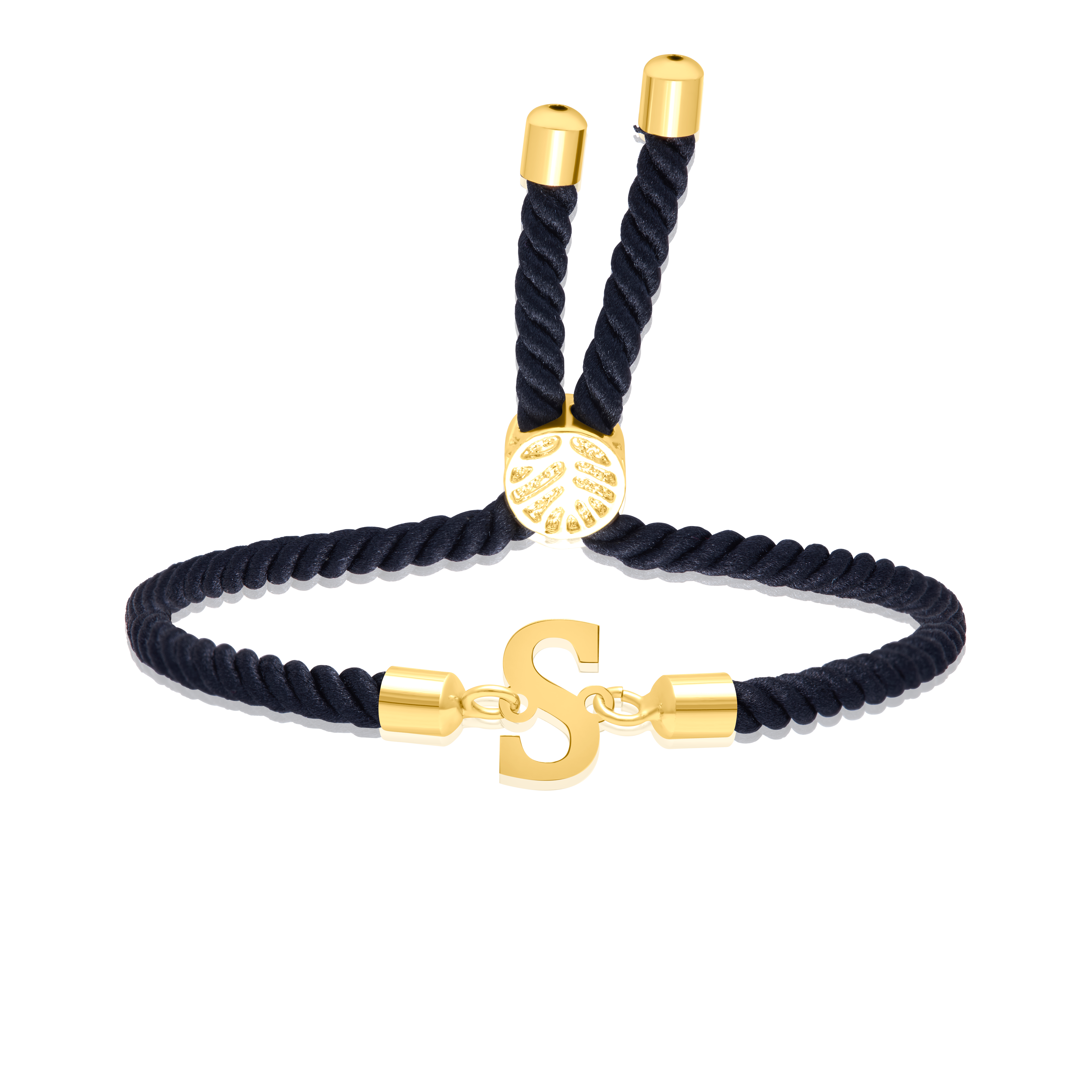 18K Pure Gold Thread Adjustable Letter S Bracelet