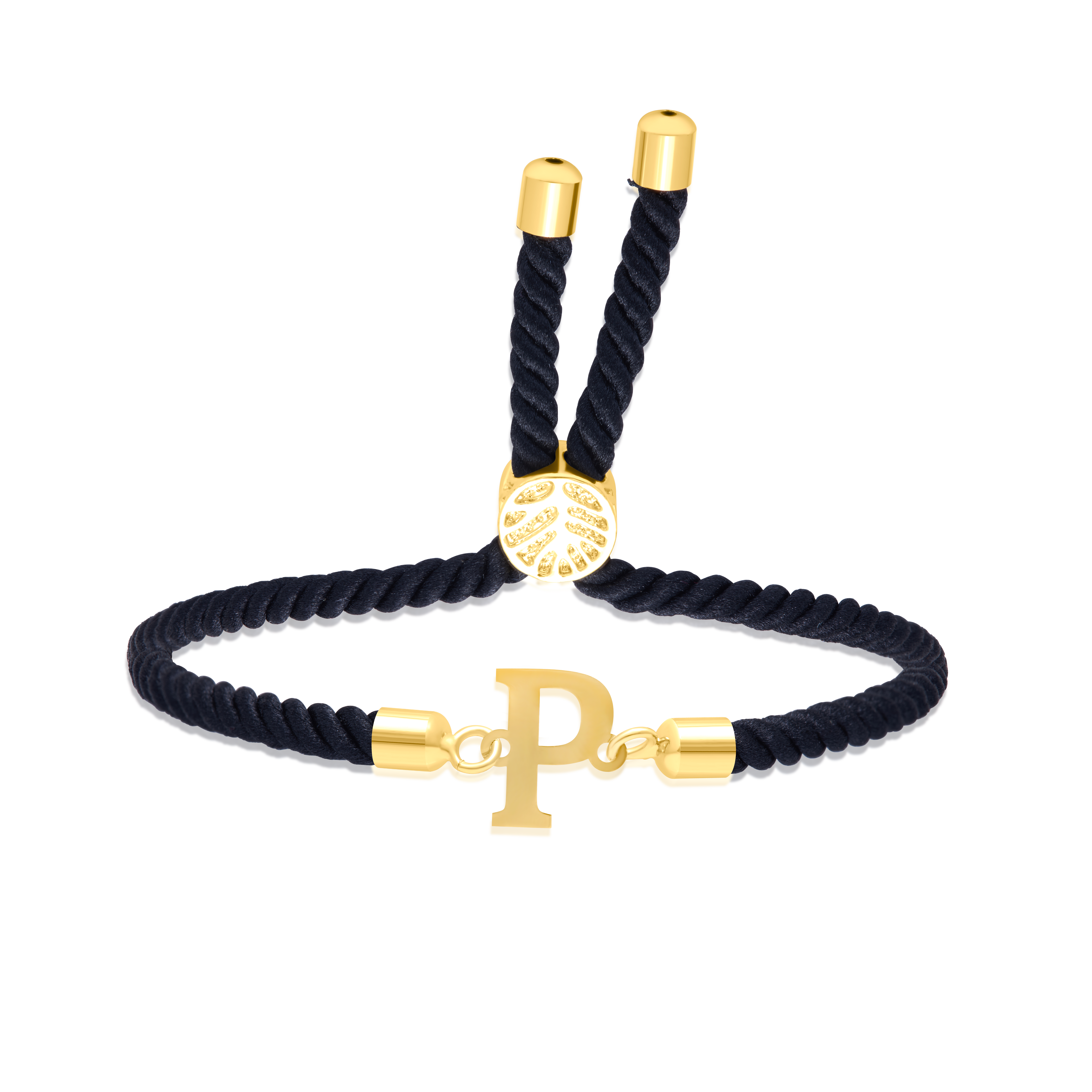 18K Pure Gold Thread Adjustable Letter P Bracelet