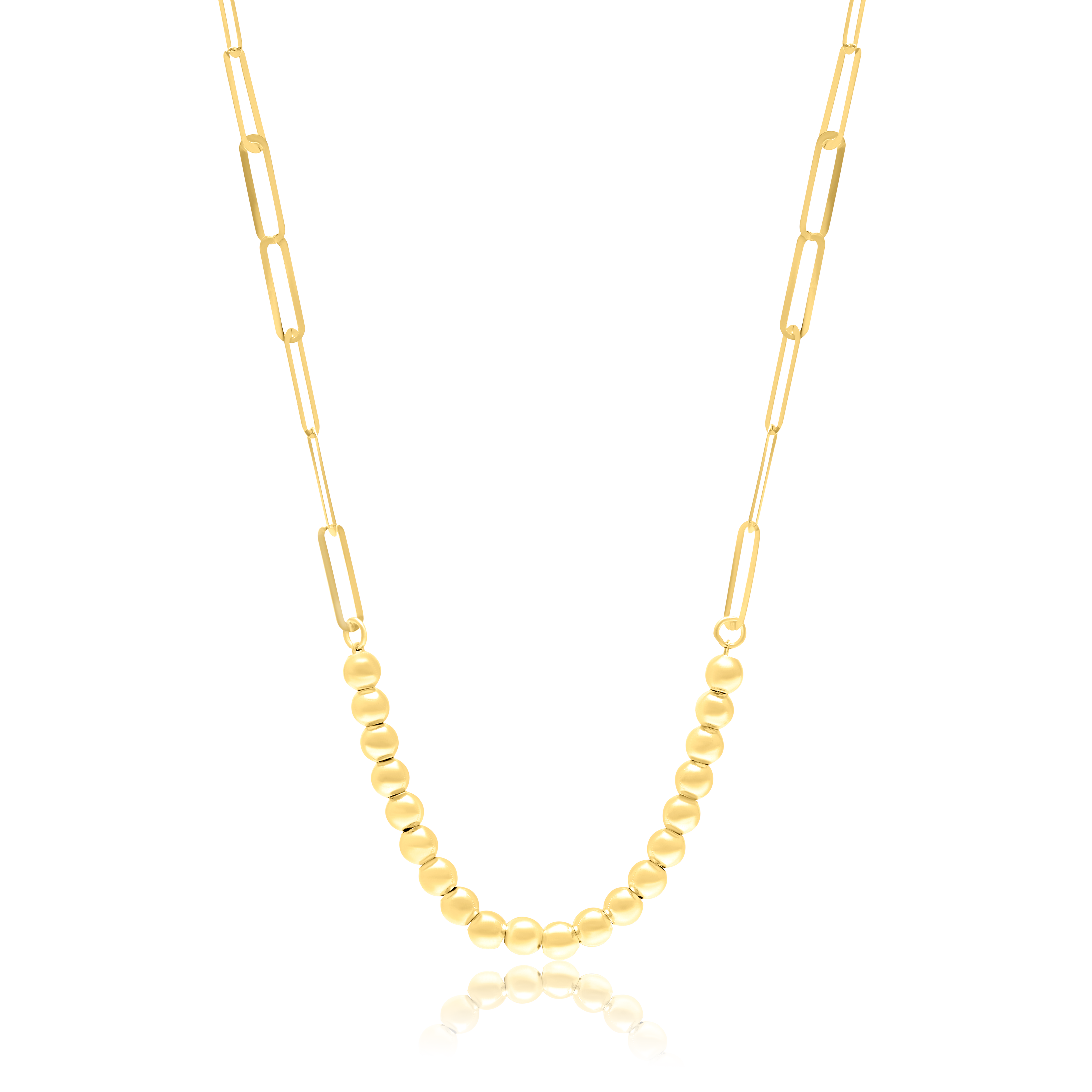 18K Pure Gold Linked Seed Necklace